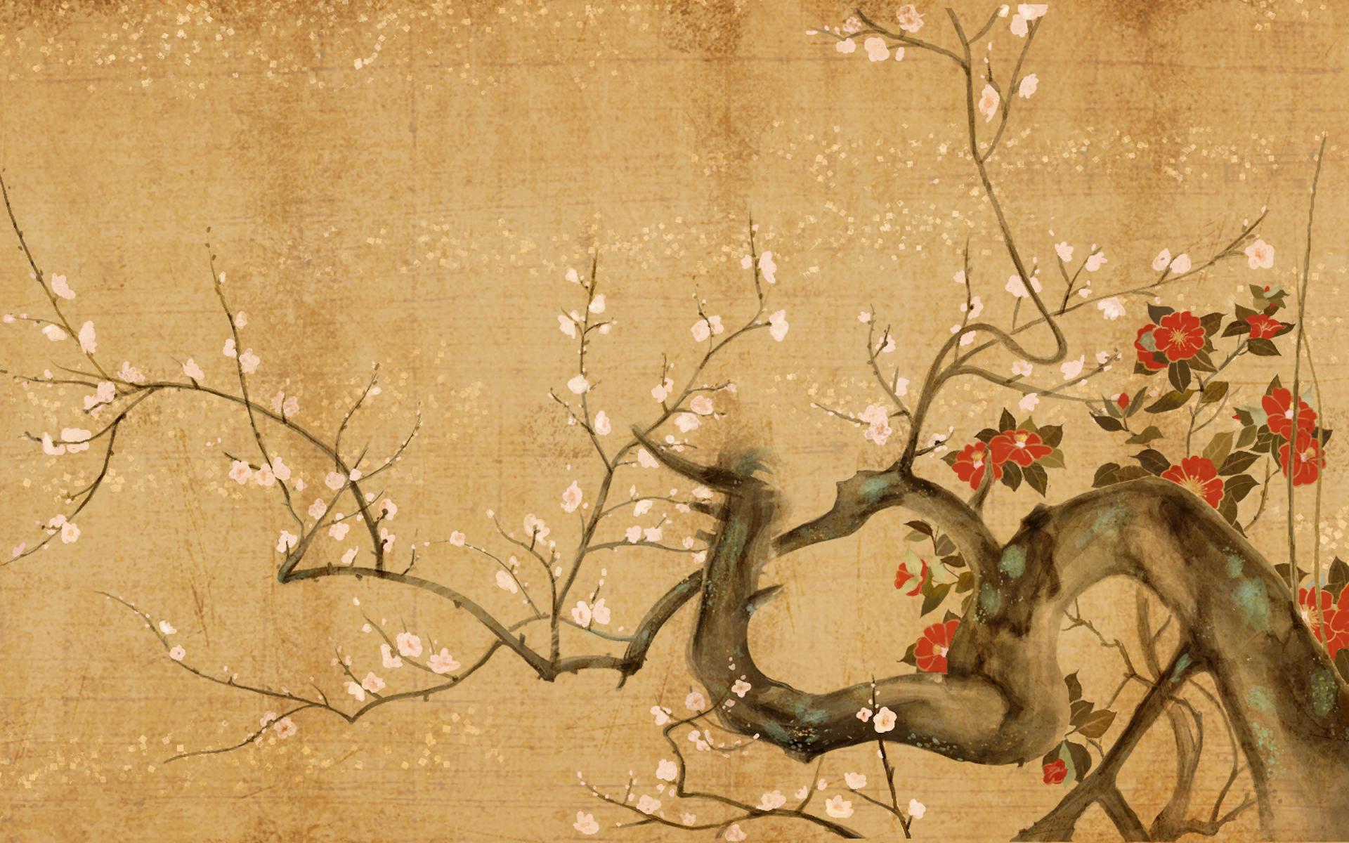 228651 descargar fondo de pantalla artístico, oriental, rama, flor, árbol: protectores de pantalla e imágenes gratis