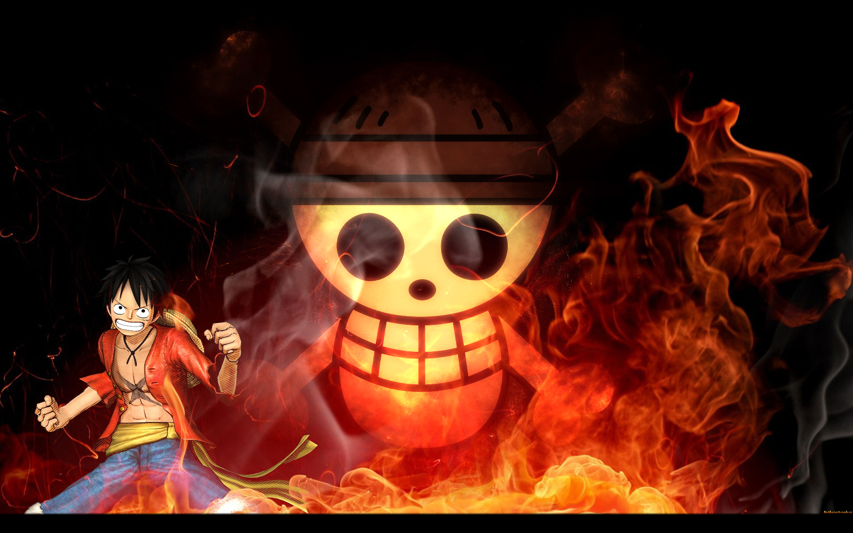 Descarga gratuita de fondo de pantalla para móvil de Fuego, Animado, One Piece, Monkey D Luffy.