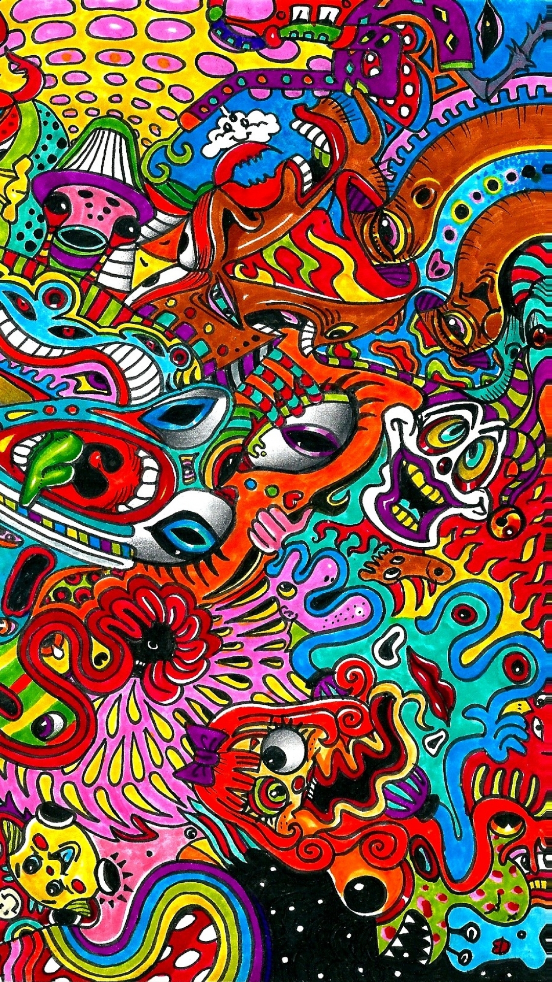 Download mobile wallpaper Drawing, Colorful, Artistic, Surreal, Psychedelic for free.