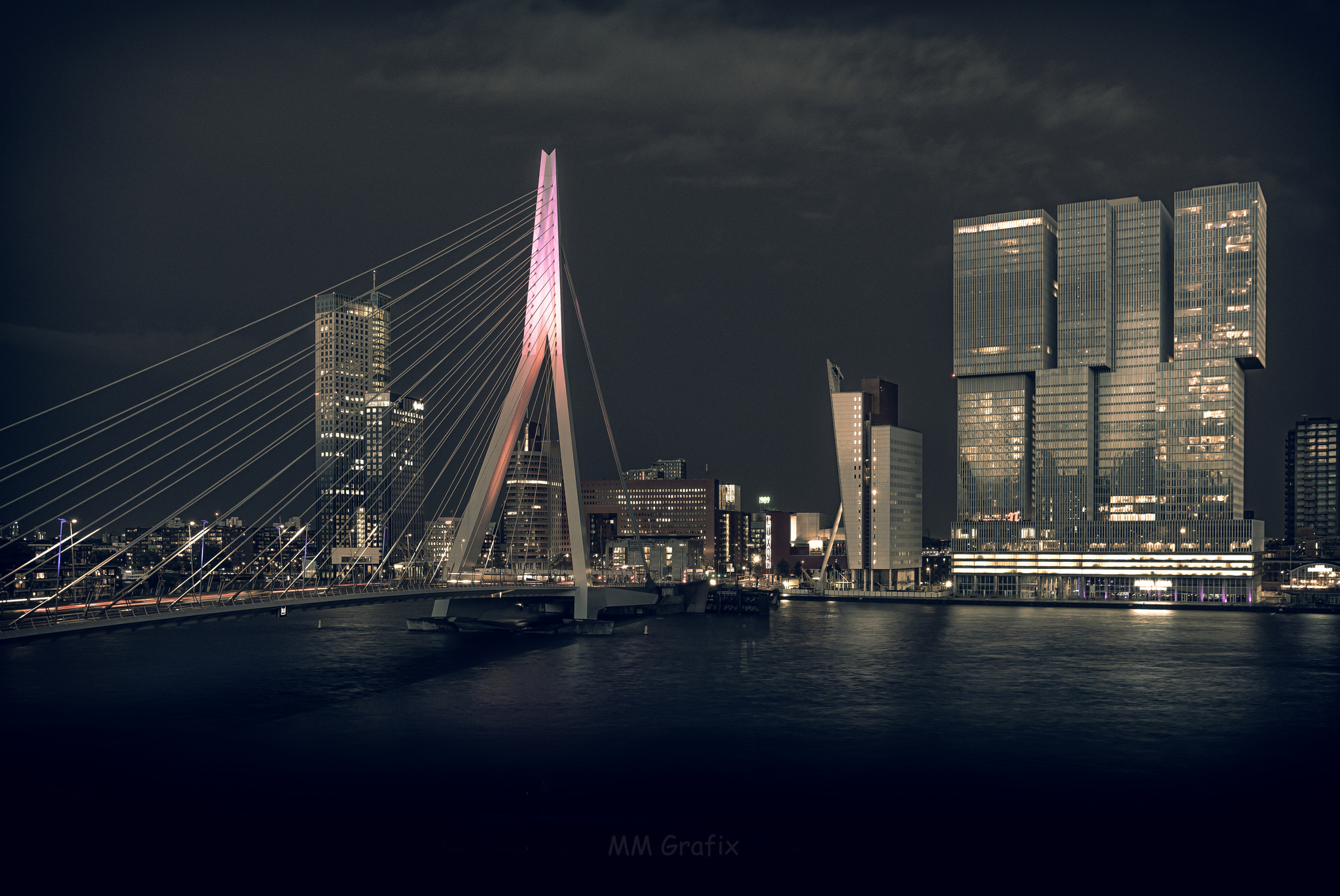 447609 скачать обои архитектура, сделано человеком, роттердам, мост, нидерланды, города - заставки и картинки бесплатно