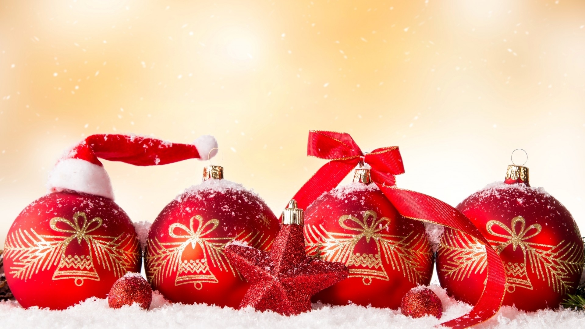 Free download wallpaper Christmas, Holiday, Decoration, Star, Bauble, Santa Hat on your PC desktop