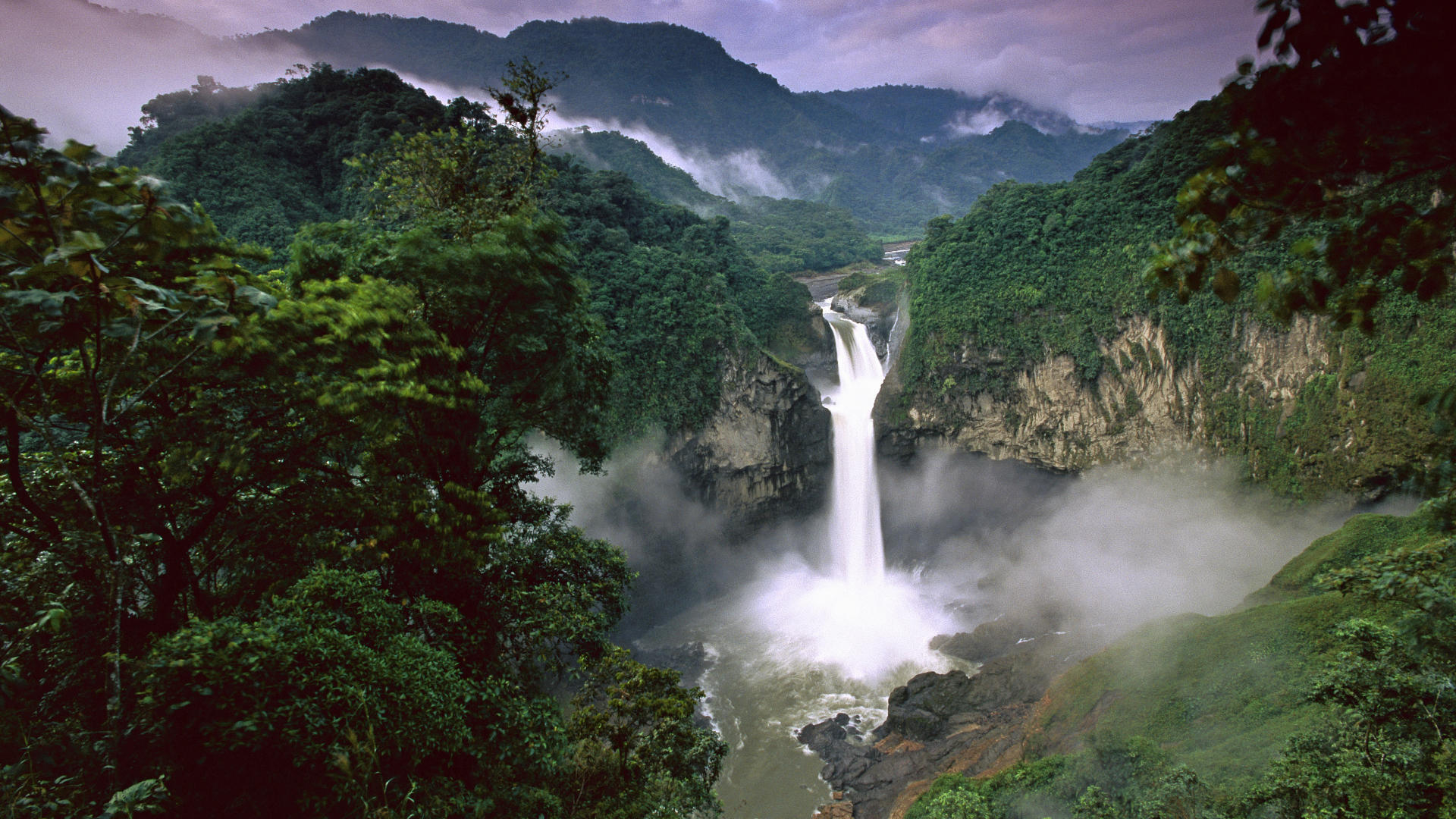 rainforest, earth, waterfall, waterfalls