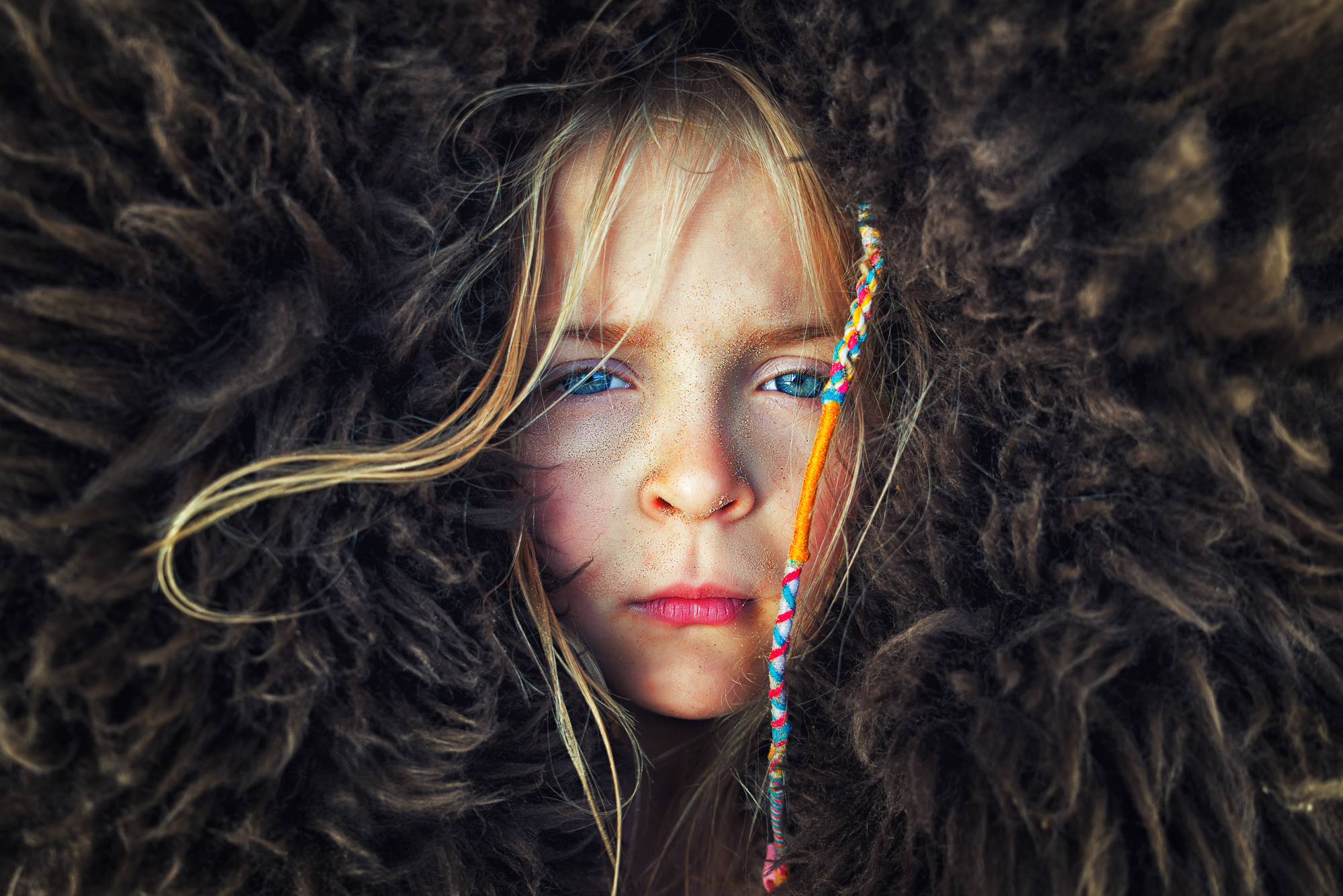 Download mobile wallpaper Child, Blonde, Face, Photography, Blue Eyes for free.