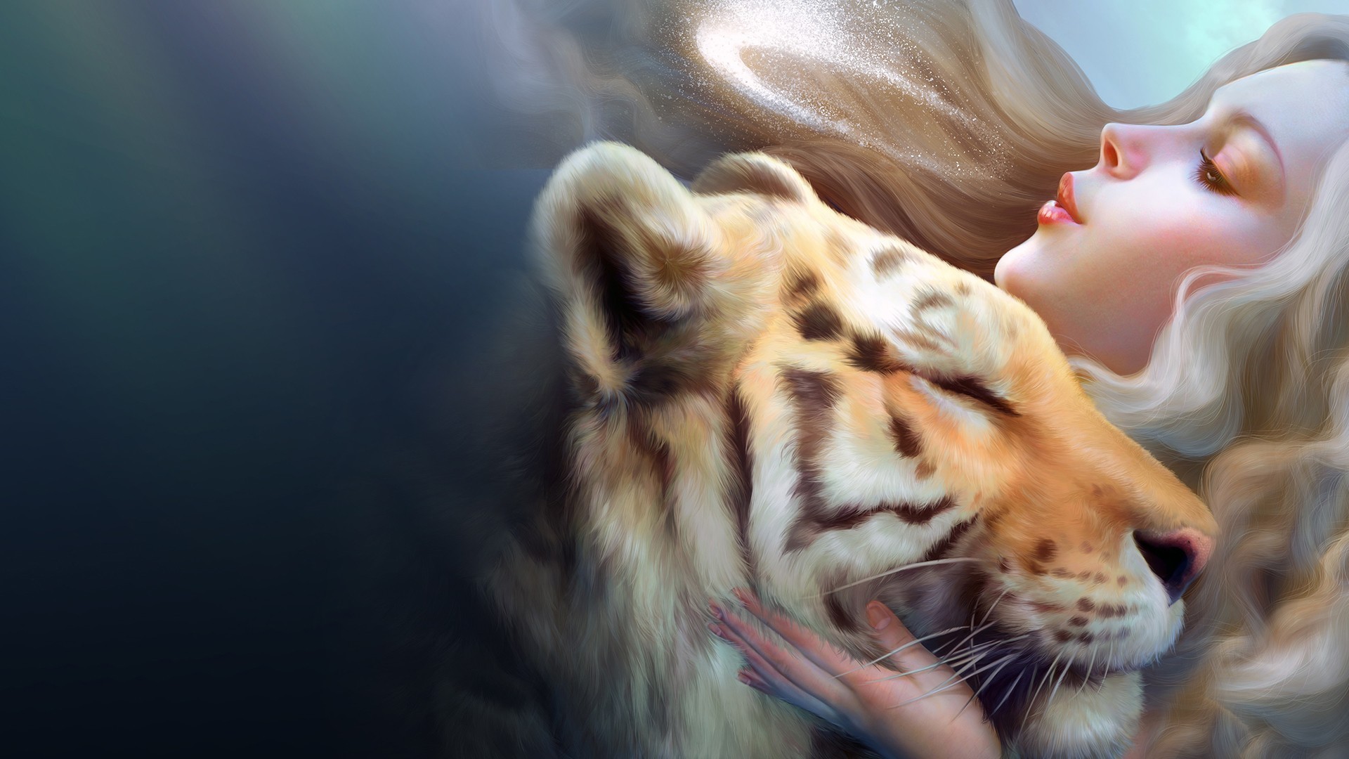 Free download wallpaper Fantasy, Tiger, Fantasy Animals on your PC desktop