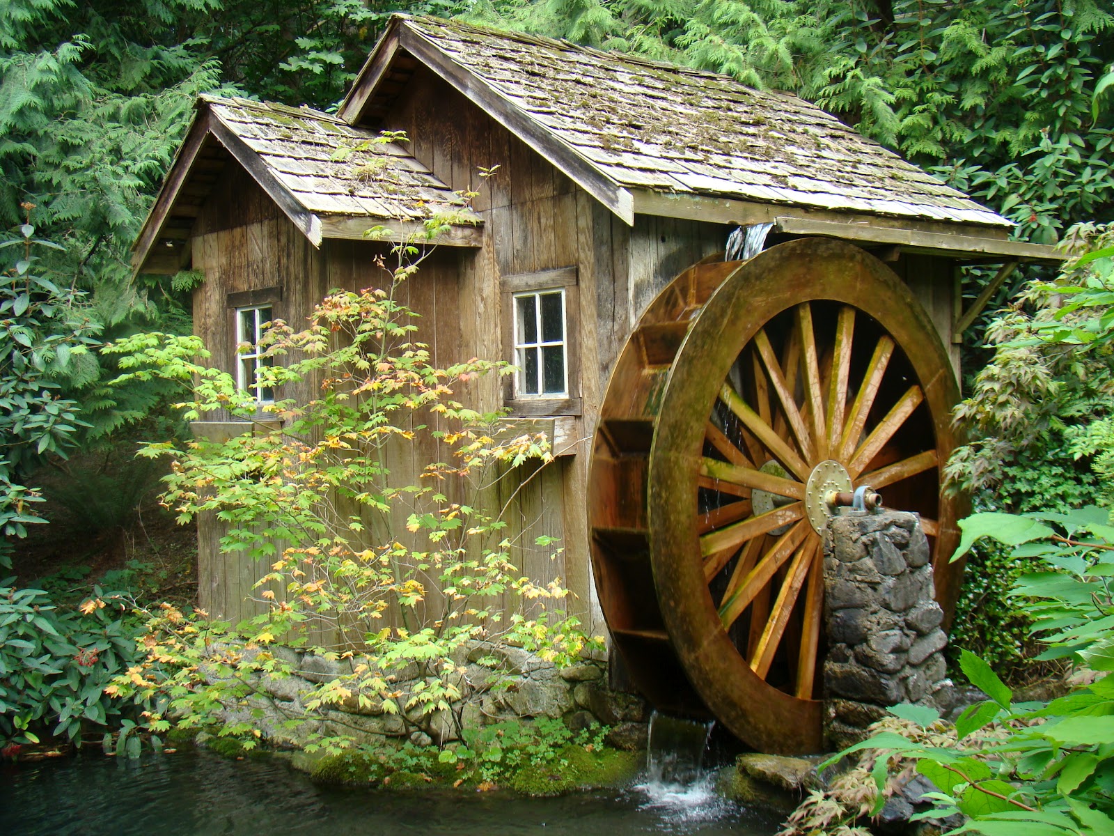 Laden Sie das Menschengemacht, Wassermühle-Bild kostenlos auf Ihren PC-Desktop herunter