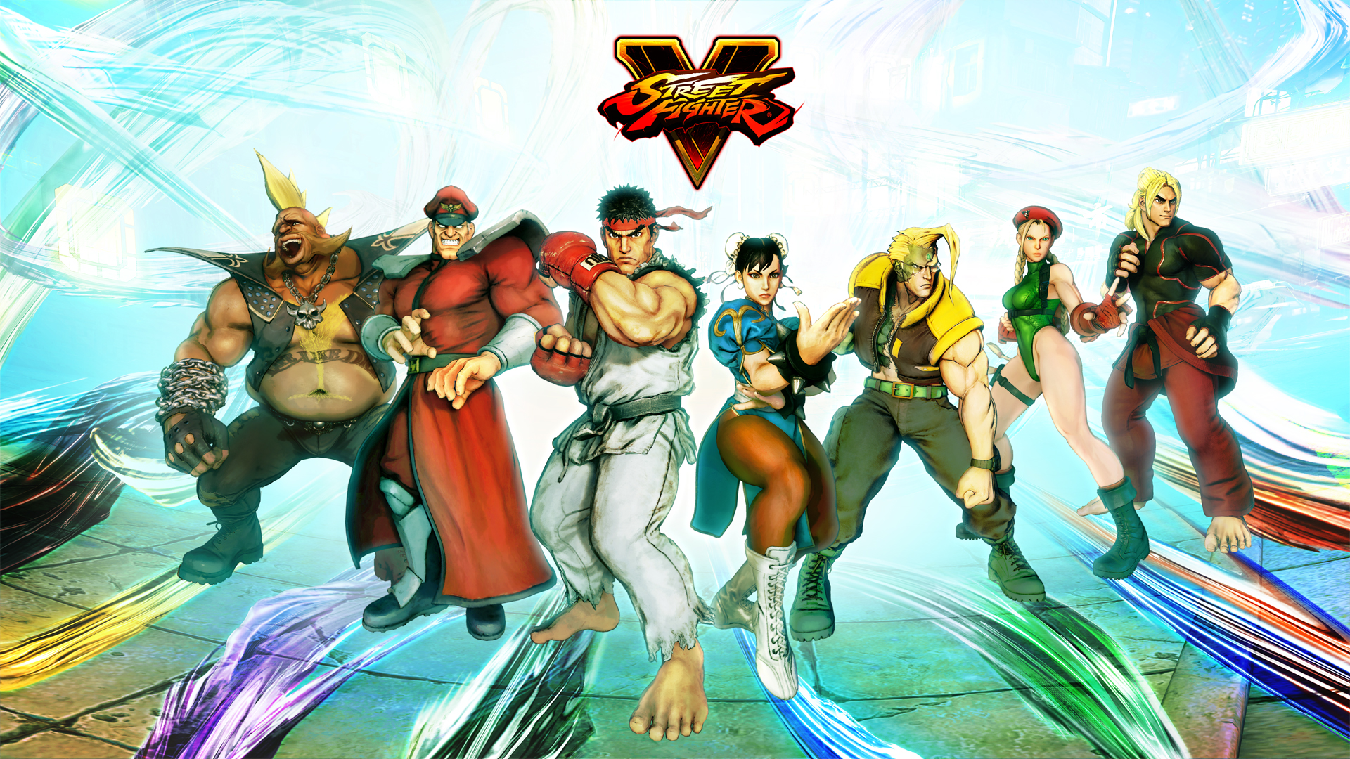 video game, street fighter v, cammy (street fighter), chun li (street fighter), m bison (street fighter), ryu (street fighter), street fighter