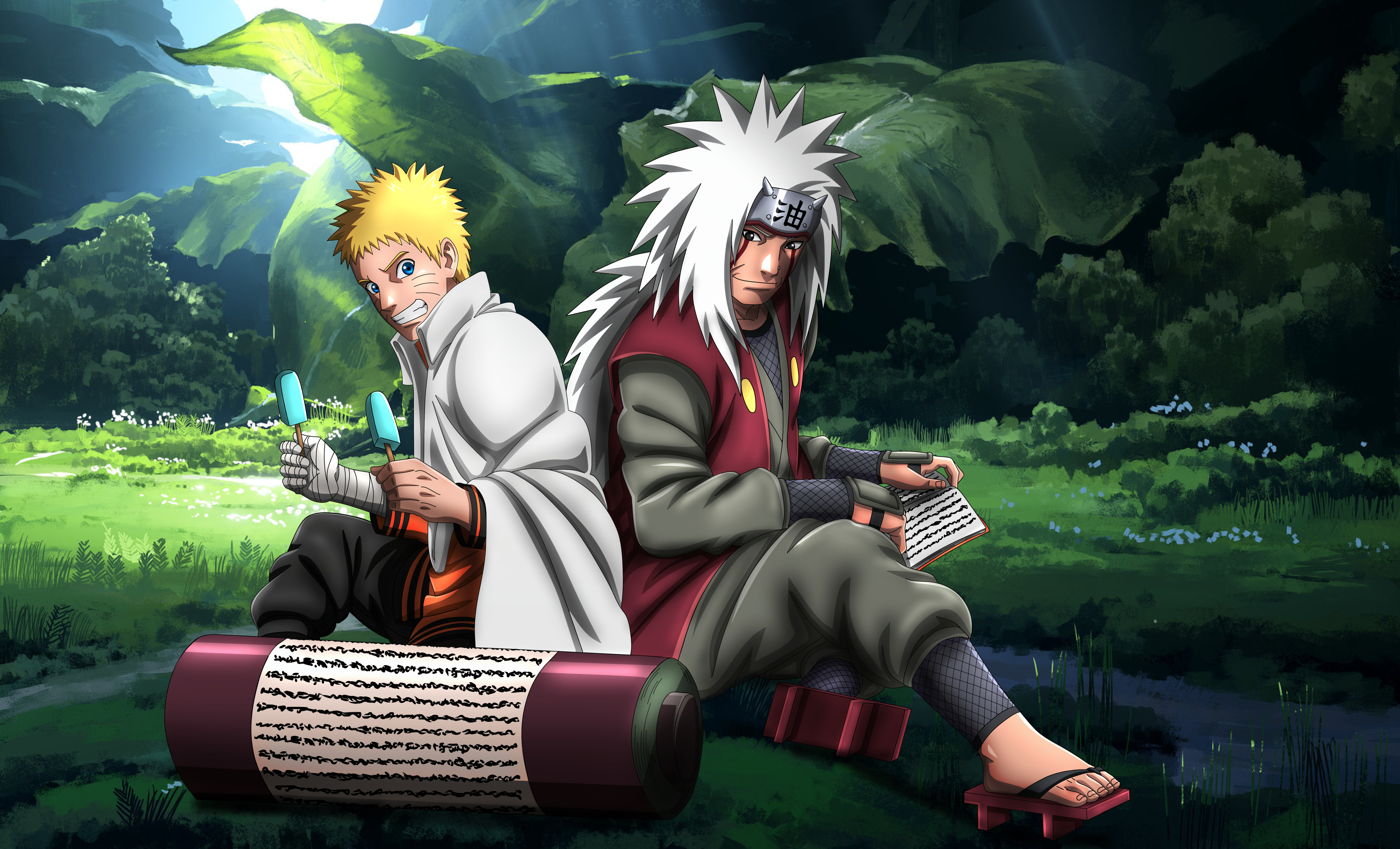 Download mobile wallpaper Anime, Naruto, Naruto Uzumaki, Jiraiya (Naruto) for free.