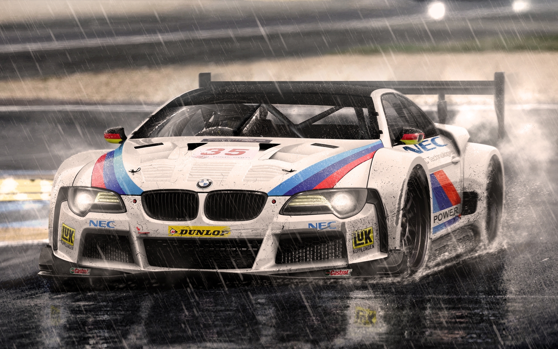 Download mobile wallpaper Auto, Transport, Races, Sports, Rain, Bmw for free.