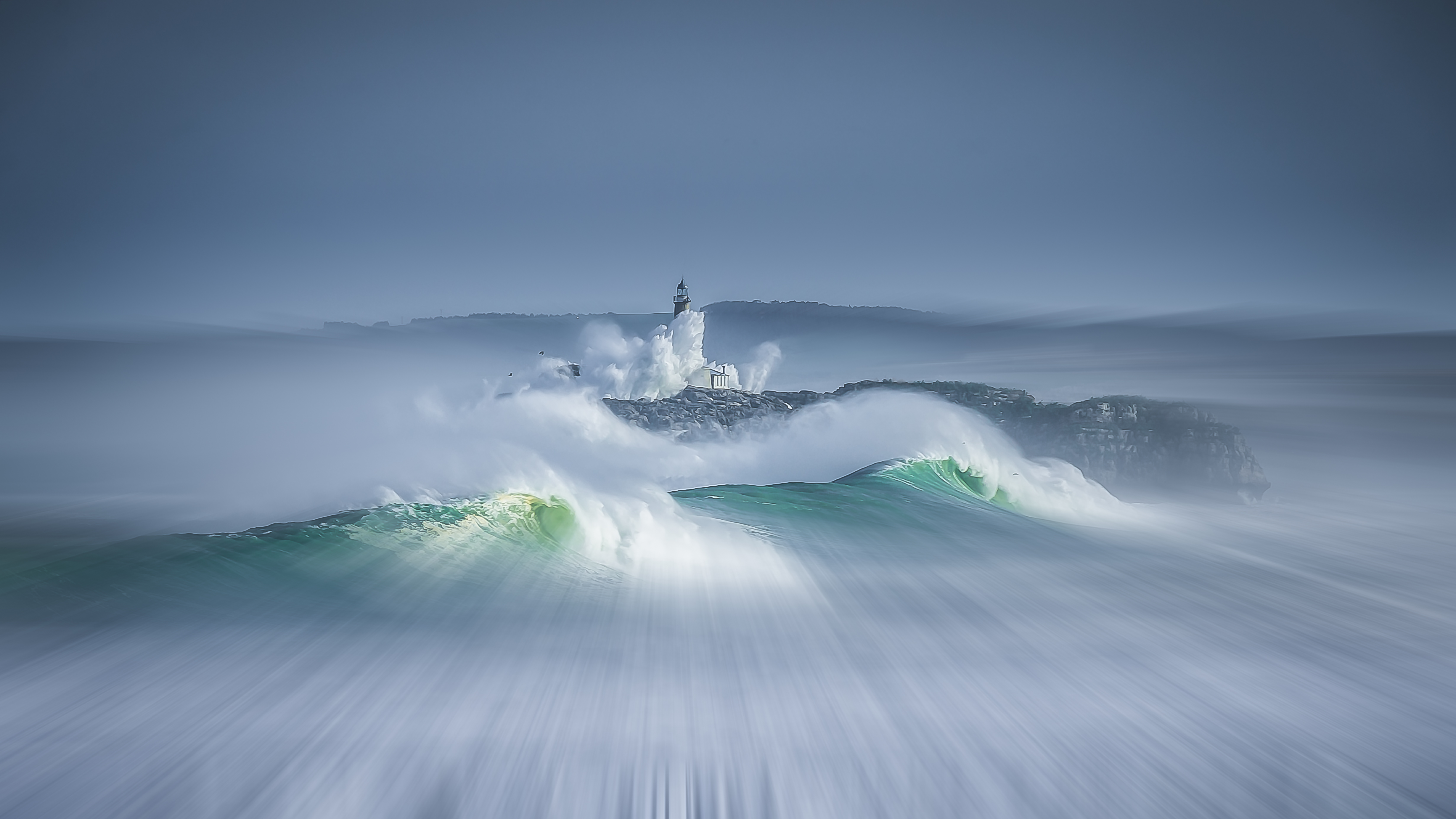 PCデスクトップに海, 波, 灯台, 海洋, 嵐, マンメイド画像を無料でダウンロード