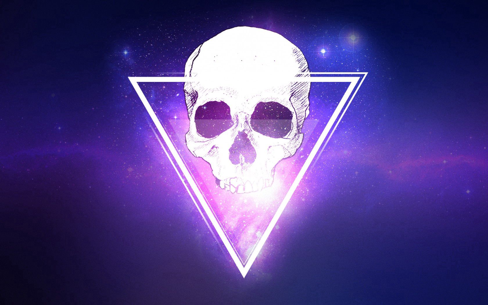 Download mobile wallpaper Triangle, Universe, Art, Skull for free.
