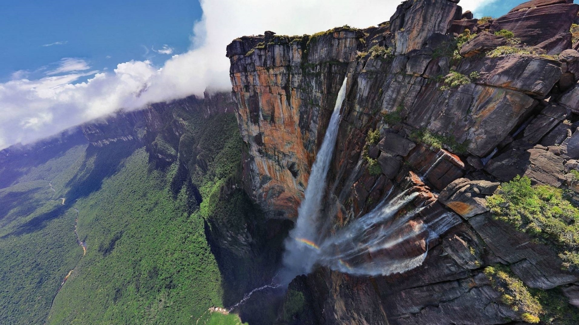 1504626 скачать обои растительность, земля/природа, водопад, природа, венесуэла, вода - заставки и картинки бесплатно