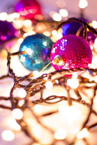 Download mobile wallpaper Christmas, Holiday, Christmas Ornaments, Christmas Lights for free.