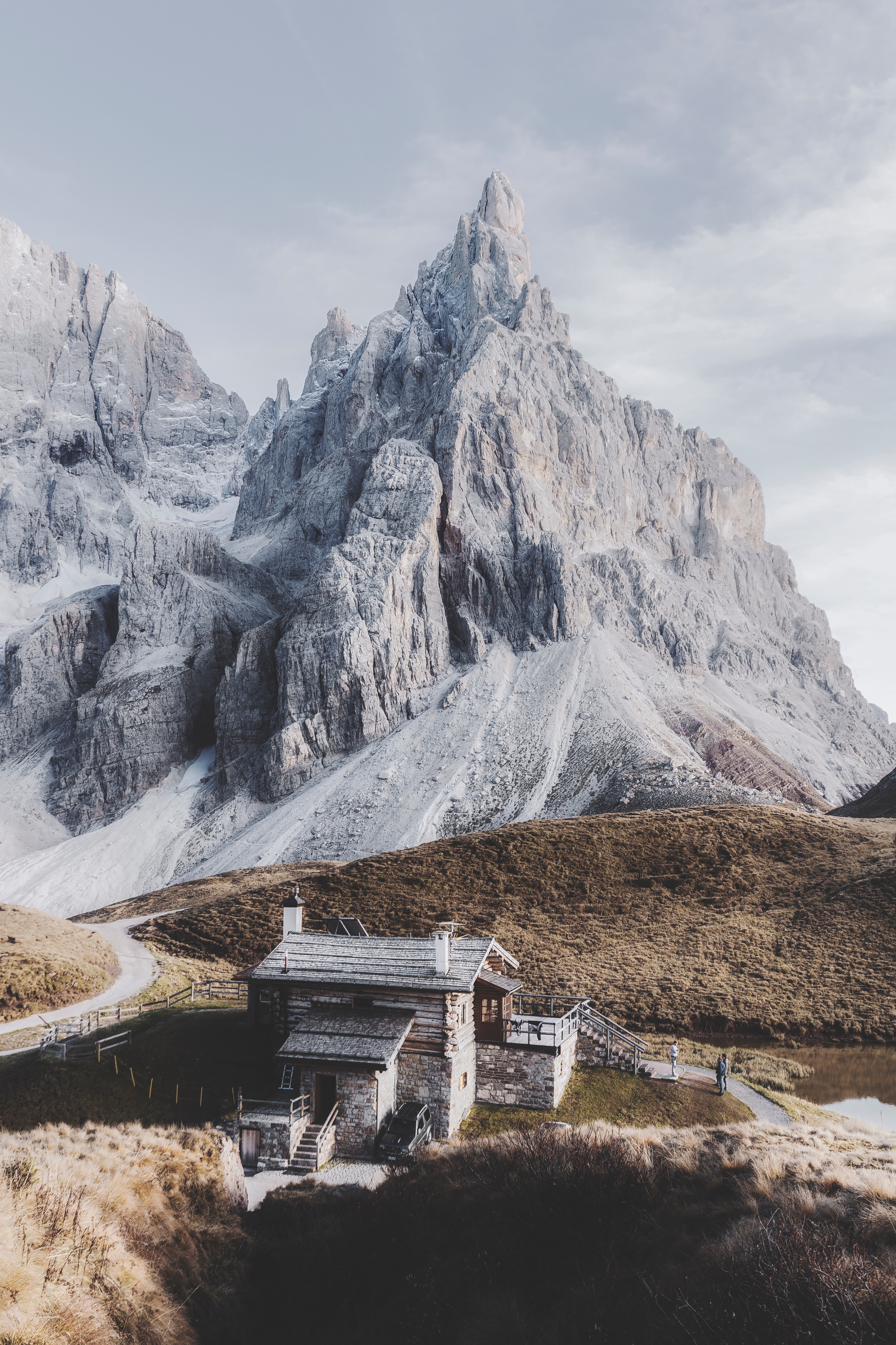 house, mountains, building, nature, rocks, vertex, top cellphone