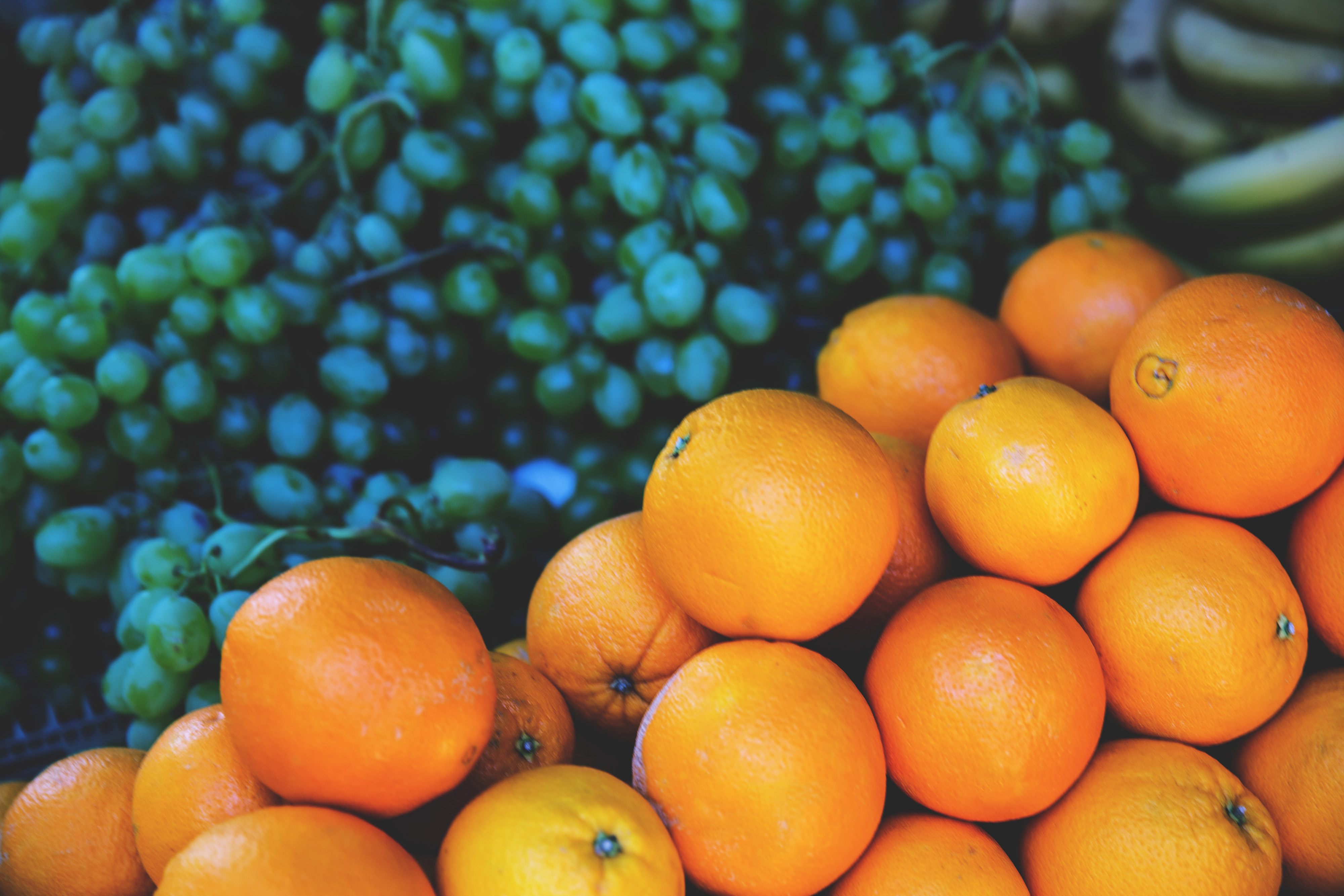Free download wallpaper Food, Oranges, Fruits, Grapes on your PC desktop