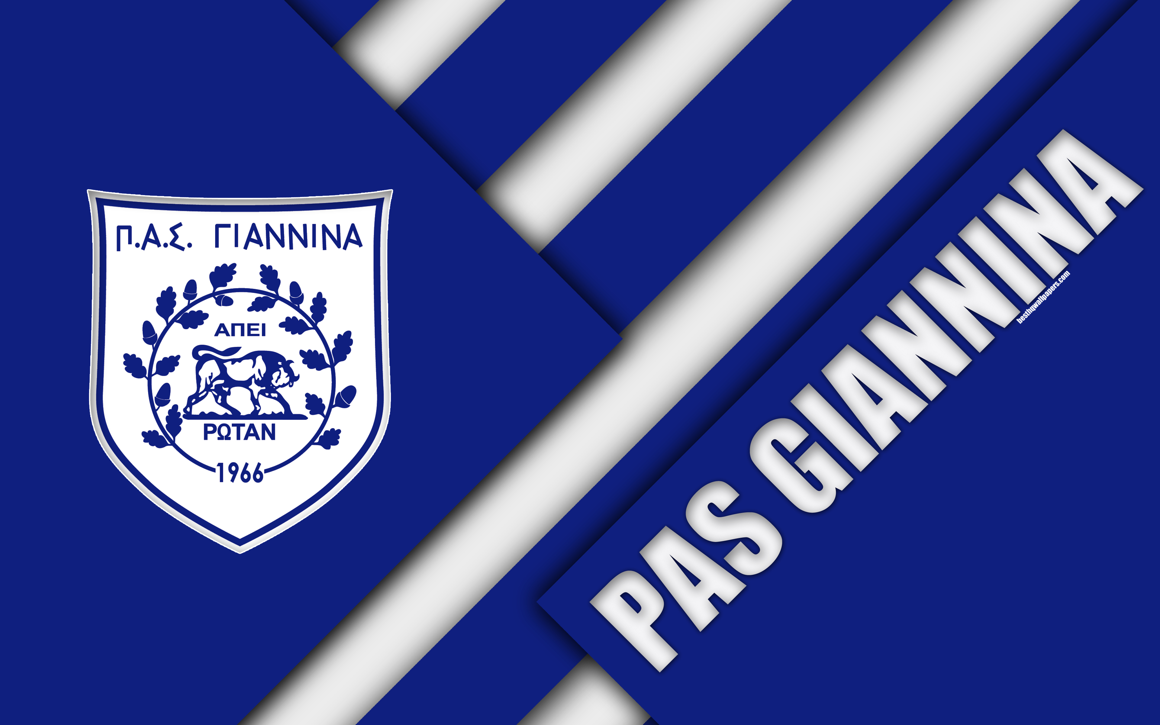 Handy-Wallpaper Sport, Fußball, Logo, Emblem, Pas Giannina F C kostenlos herunterladen.