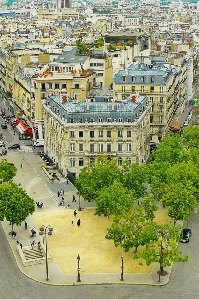無料モバイル壁紙都市, 木, 街, 人々, パリ, 建物, フランス, 街灯柱, マンメイドをダウンロードします。