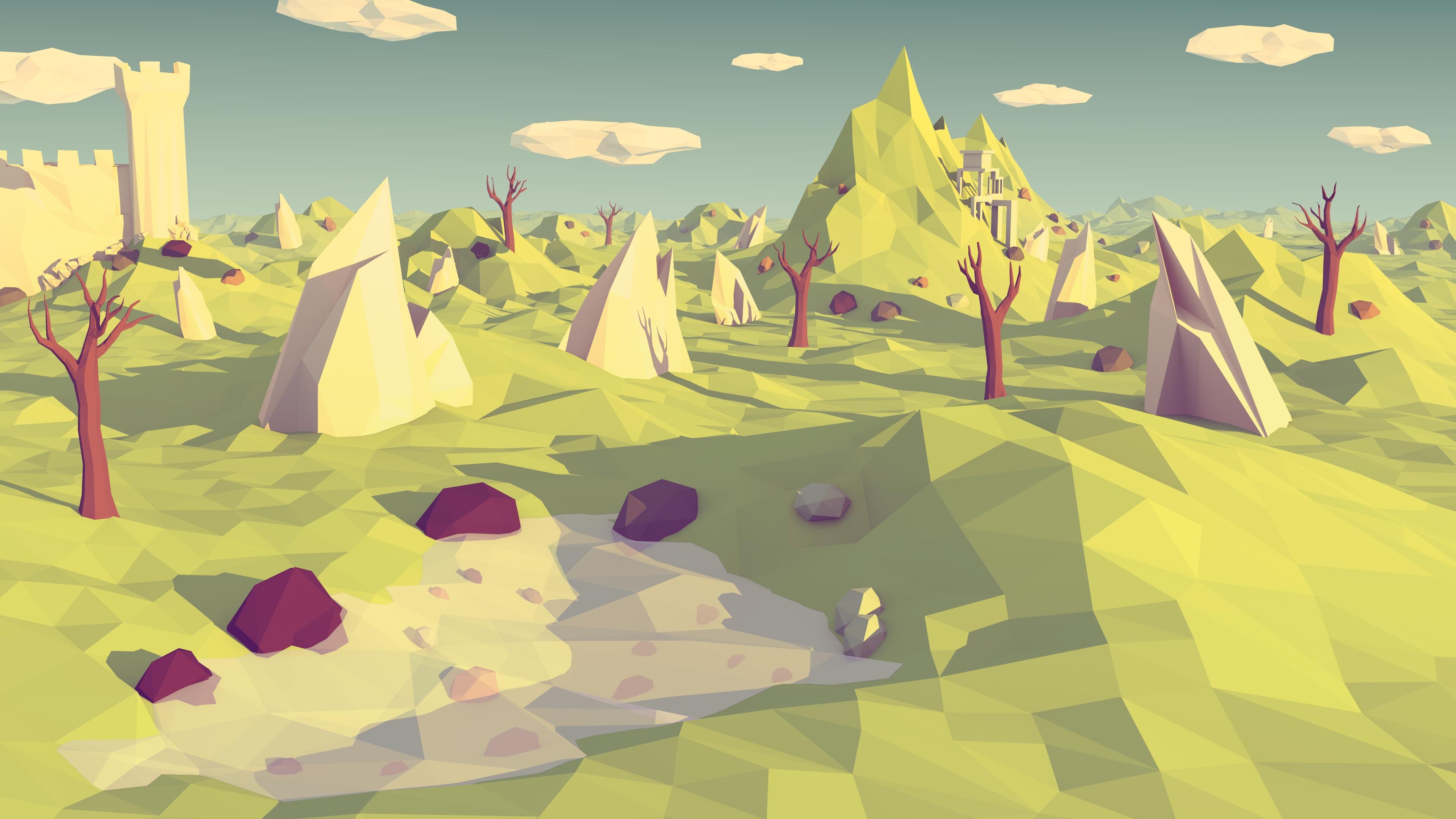 artistic, low poly, facets, polygon