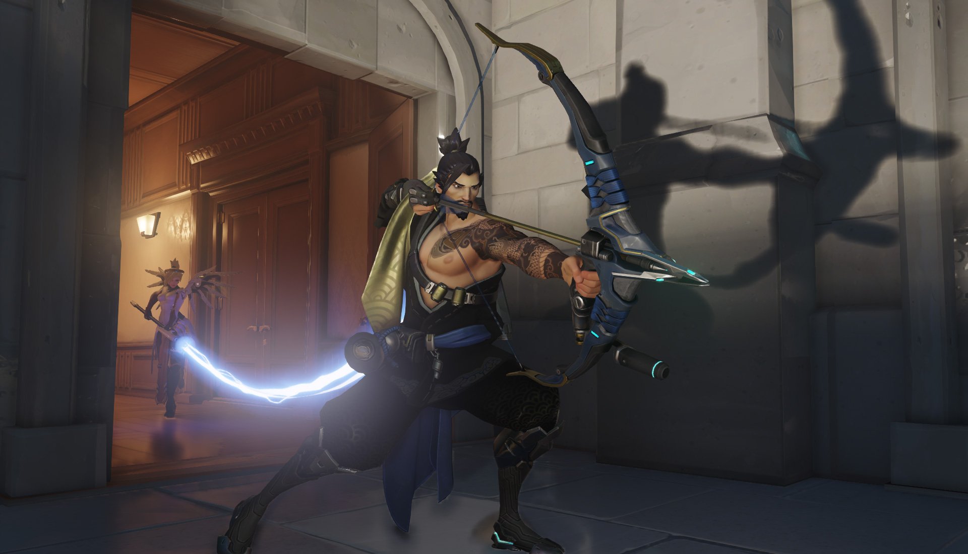 Download mobile wallpaper Overwatch, Video Game, Mercy (Overwatch), Hanzo (Overwatch) for free.