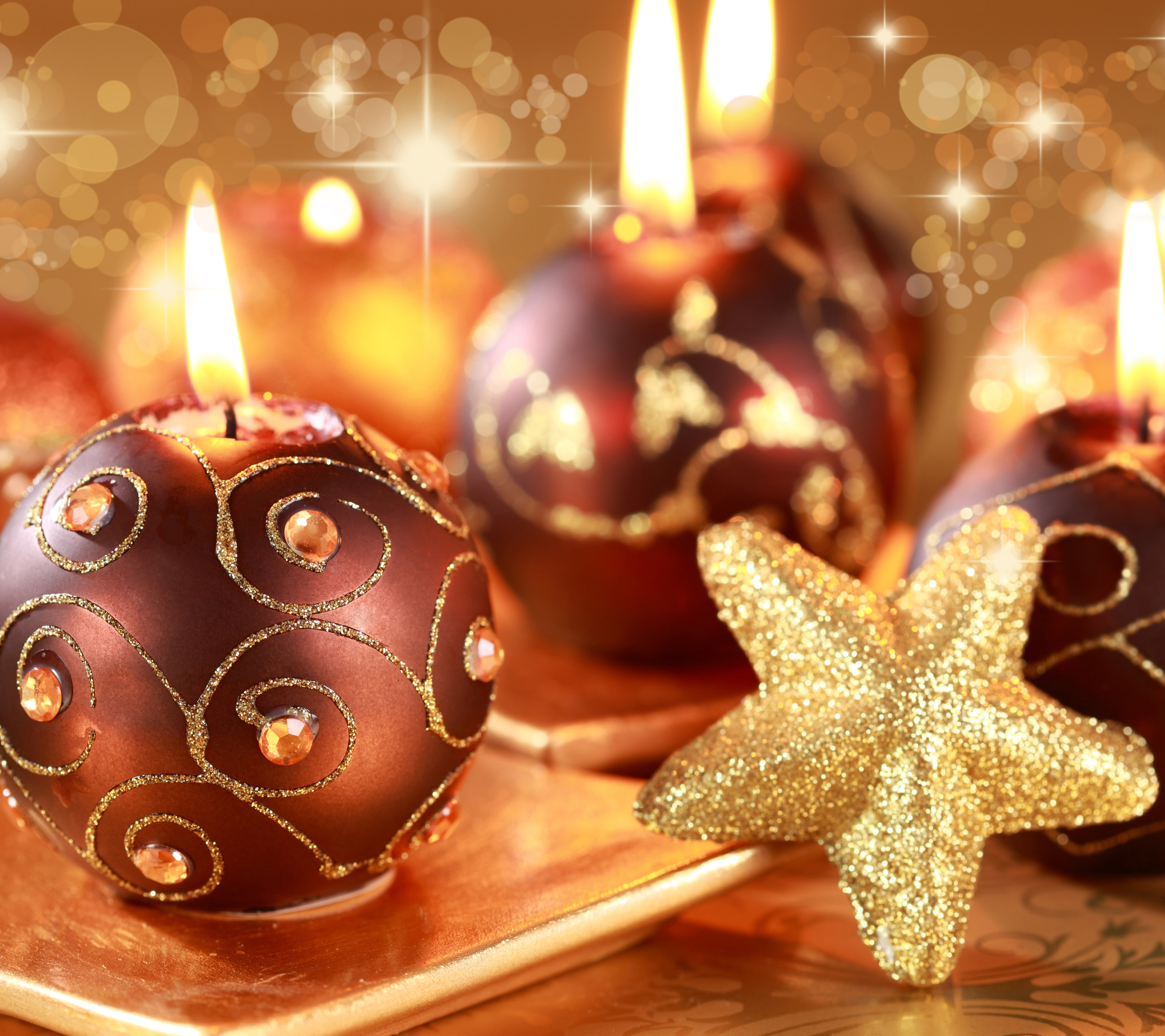 Download mobile wallpaper Christmas, Holiday, Candle, Christmas Ornaments for free.