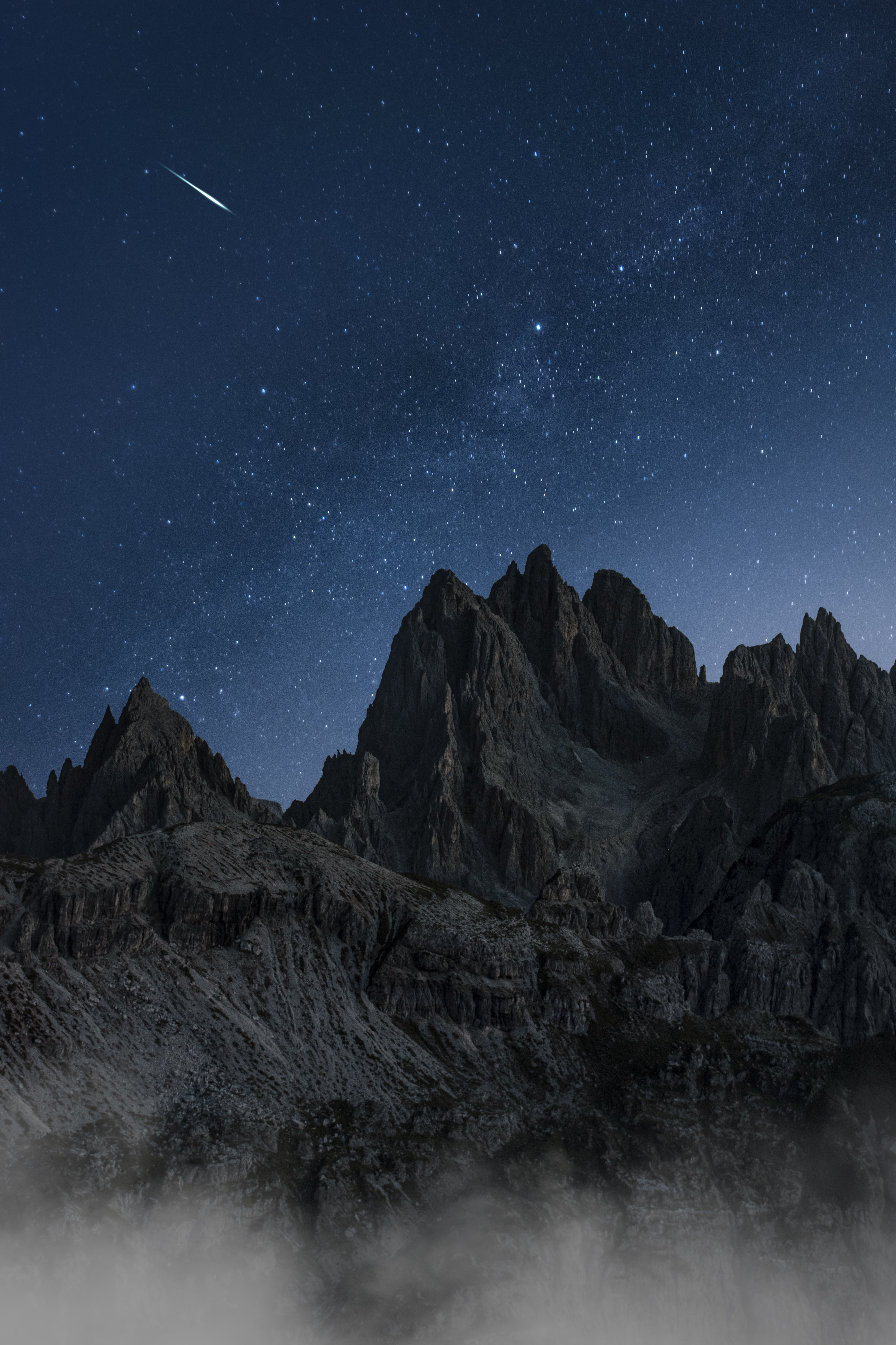 Download mobile wallpaper Starry Sky, Nature, Mountains, Night for free.