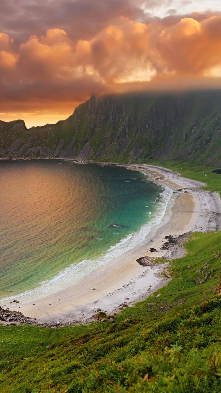 Descarga gratuita de fondo de pantalla para móvil de Mar, Costa, Océano, Tierra, Acantilado, Nube, Atardecer, Tierra/naturaleza, Puesta De Sol.