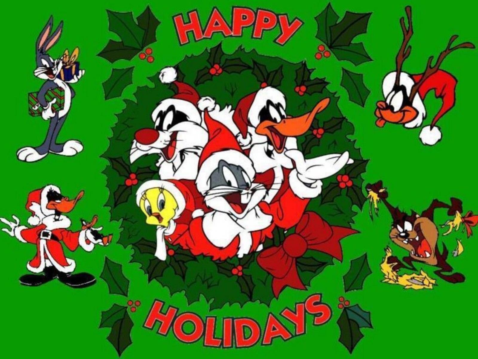 313911 Hintergrundbild herunterladen fernsehserien, looney tunes, bugs bunny, weihnachten, daffy duck, straßenläufer, sylvester (looney tunes), tasmanischer teufel (looney tunes), tweety - Bildschirmschoner und Bilder kostenlos