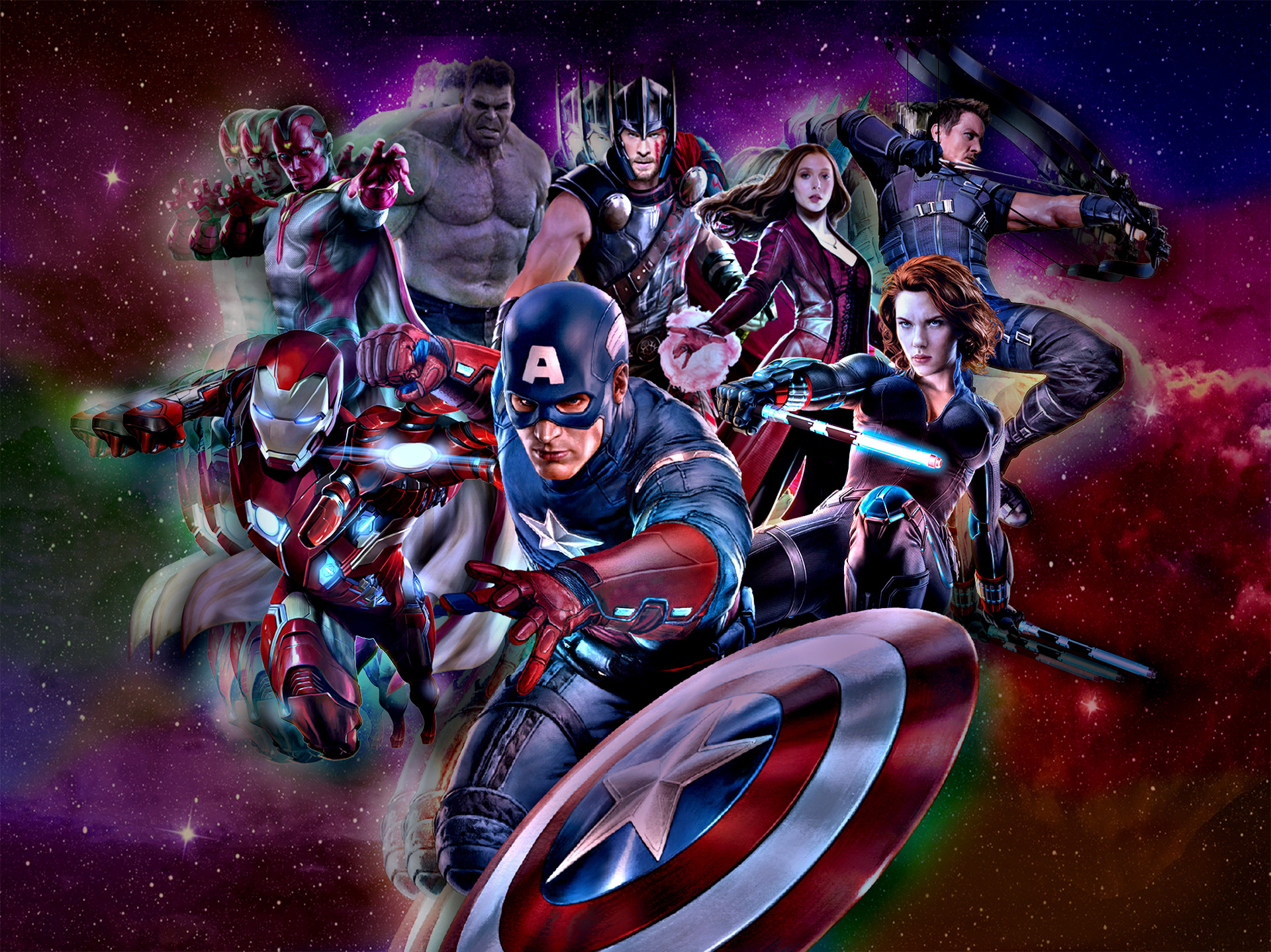 Download mobile wallpaper Hulk, Iron Man, Captain America, Movie, Thor, Black Widow, Hawkeye, Vision (Marvel Comics), The Avengers, Scarlet Witch, Avengers: Infinity War for free.