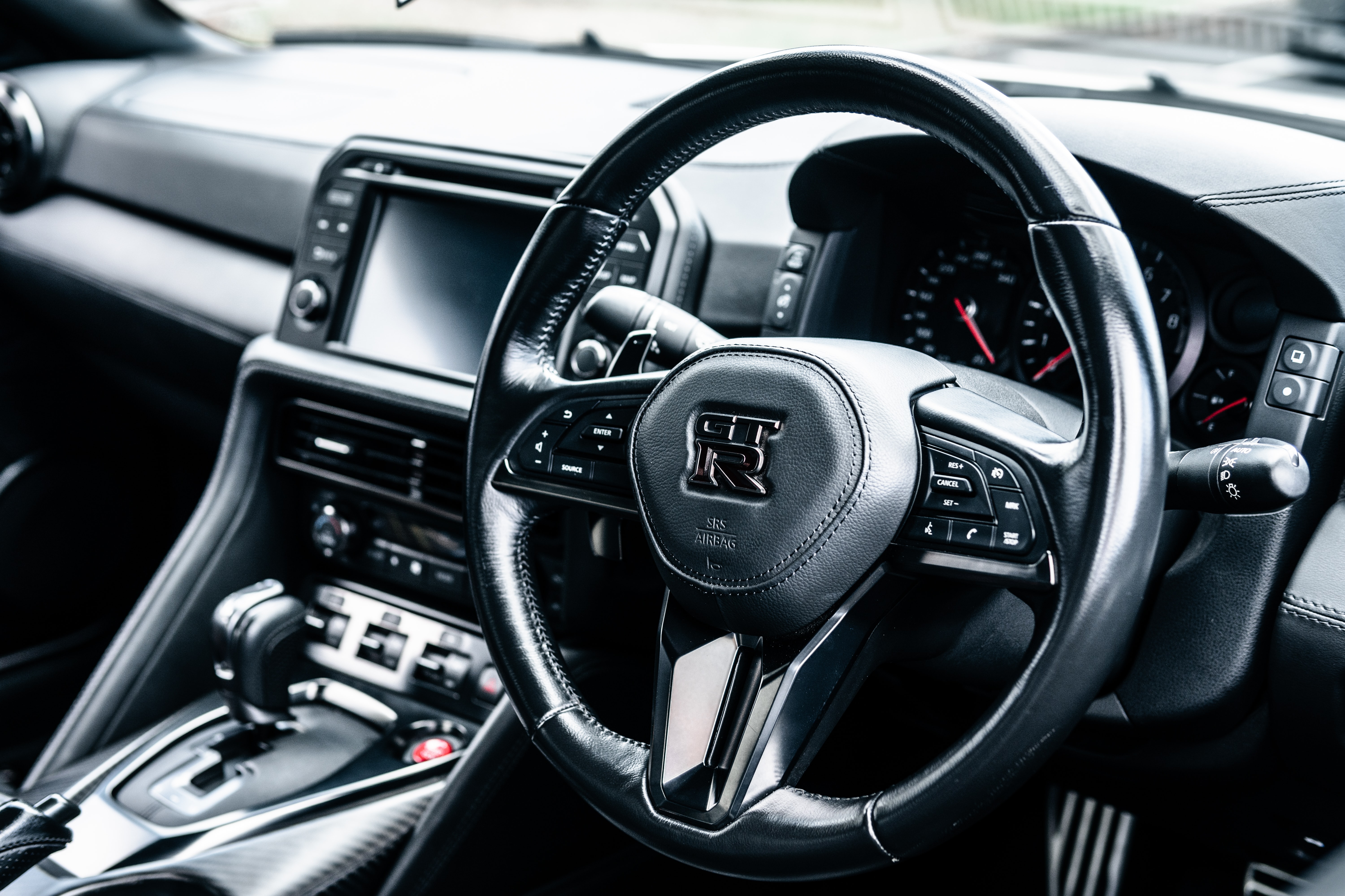 steering wheel, rudder, cars, salon, speedometer Full HD