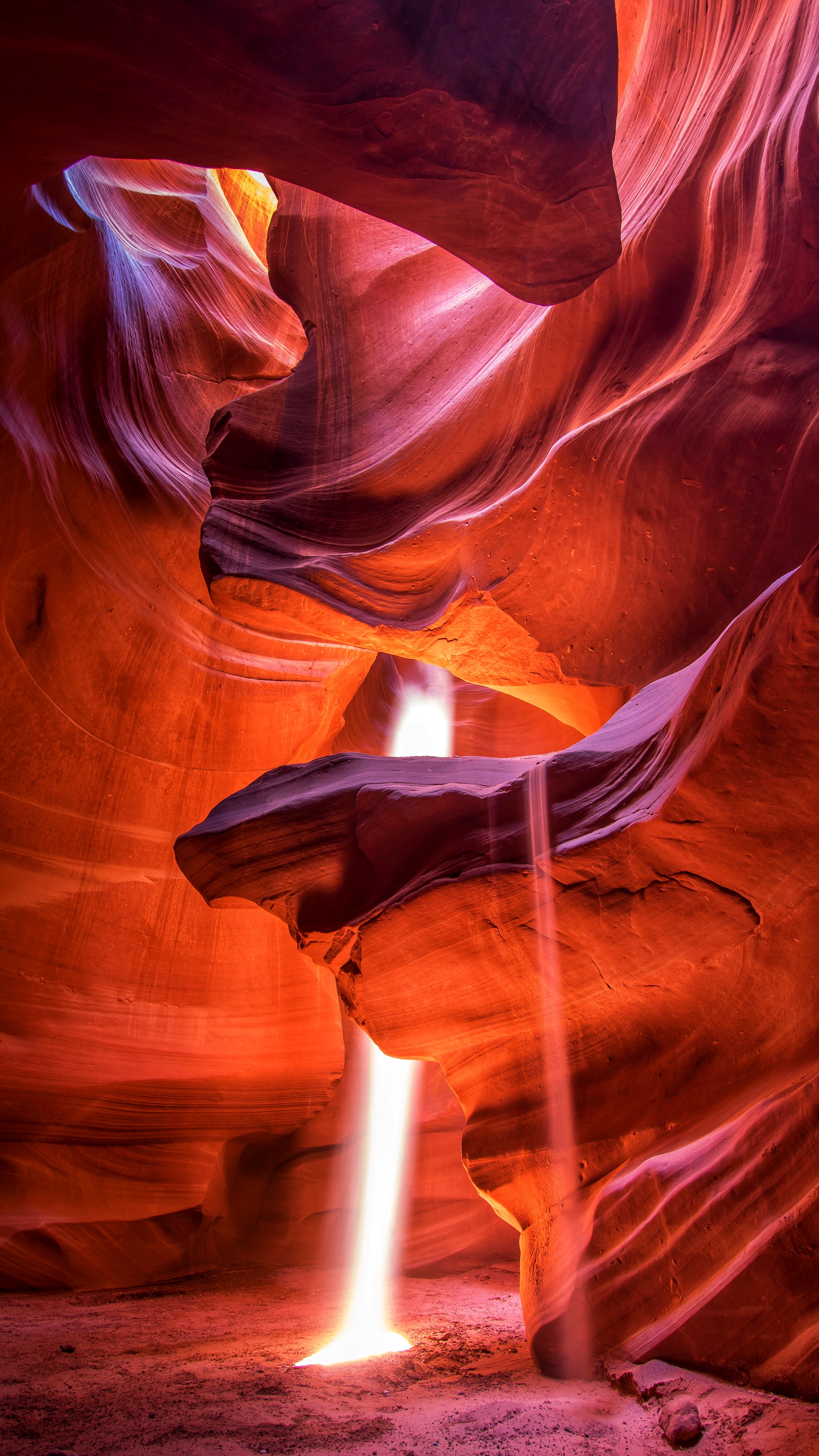 Free download wallpaper Nature, Rays, Beams, Relief, Canyon, Sand, Cave on your PC desktop