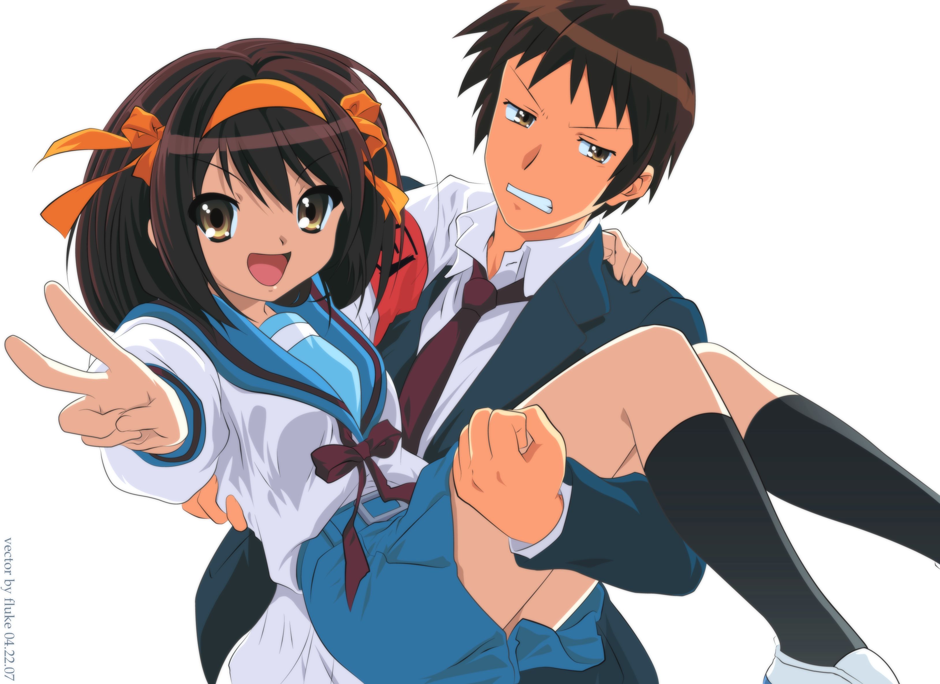 Laden Sie das Animes, Haruhi Suzumiya, Suzumiya Haruhi No Yūutsu, Kyon (Haruhi)-Bild kostenlos auf Ihren PC-Desktop herunter