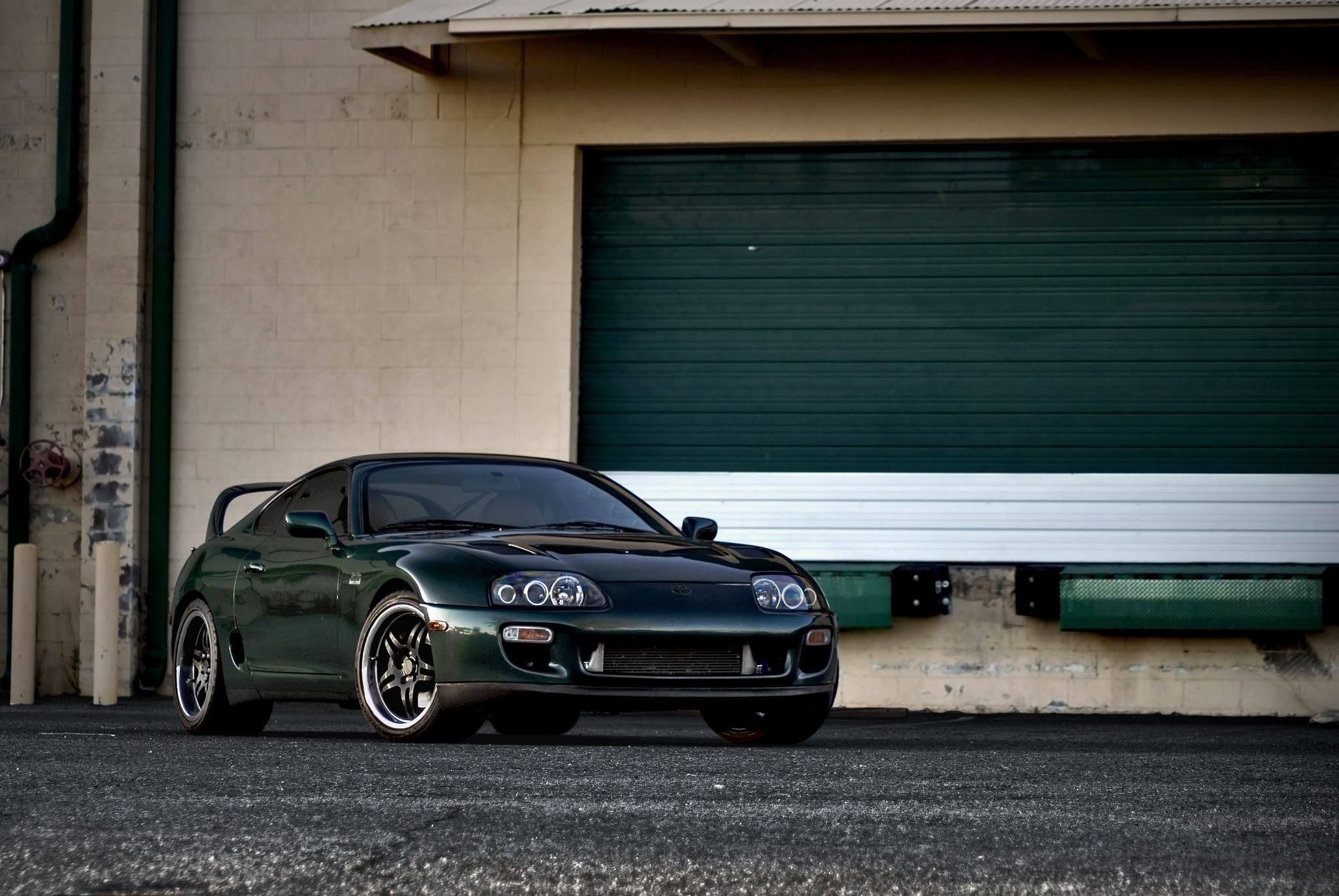 supra, toyota, front view, cars, green