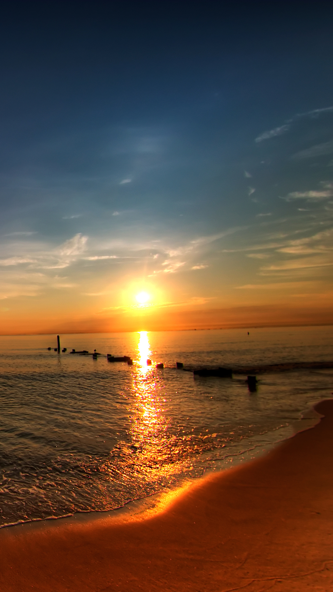 Download mobile wallpaper Sunset, Sea, Beach, Horizon, Pier, Ocean, Photography for free.