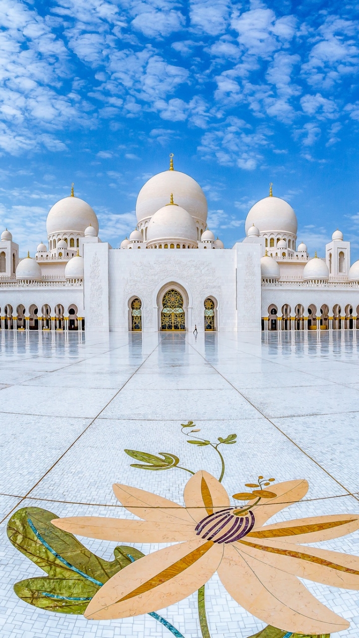 Download mobile wallpaper Building, Dome, Mosque, Religious, Sheikh Zayed Grand Mosque, Mosques for free.