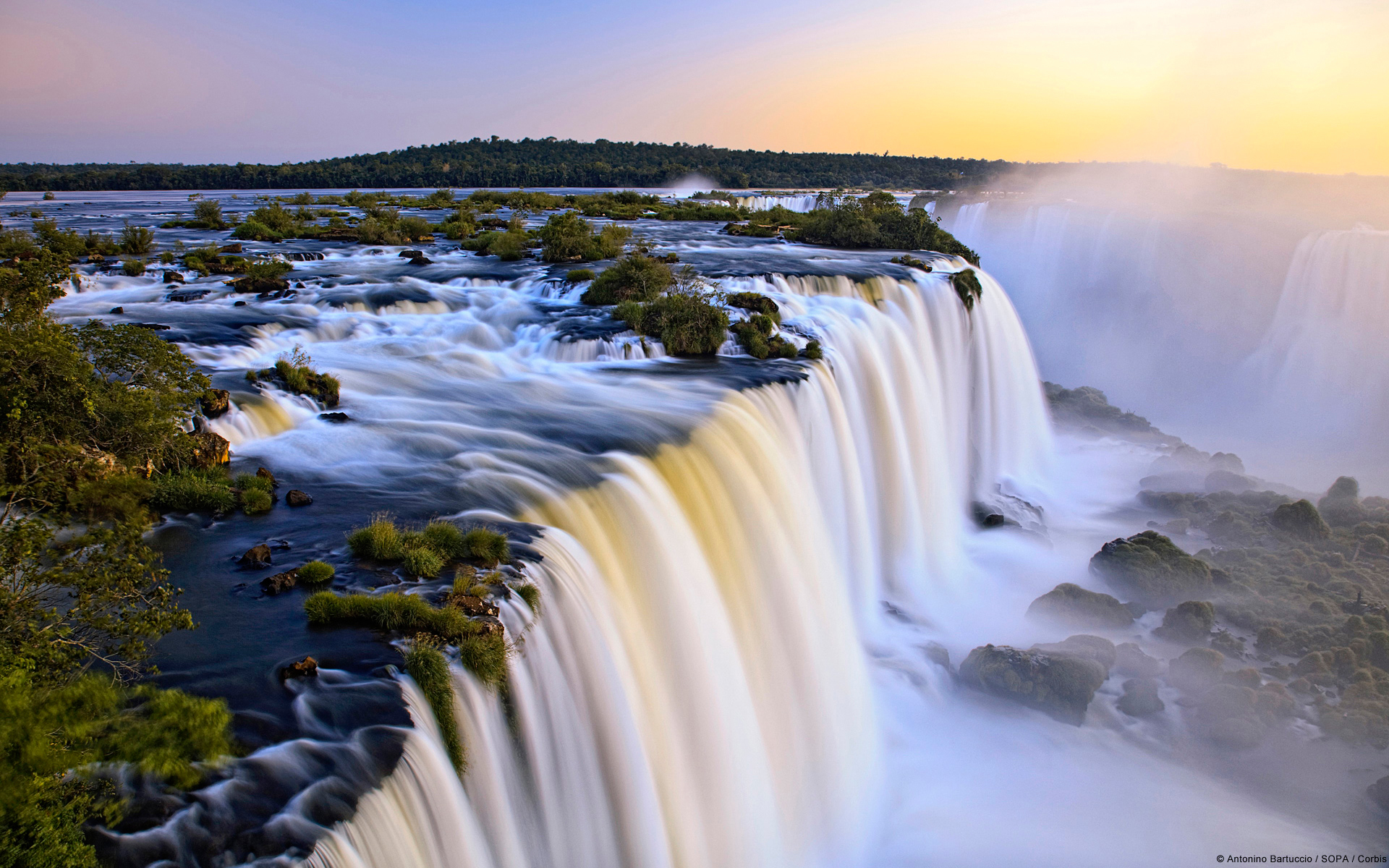Download mobile wallpaper Landscape, Rivers, Waterfalls for free.
