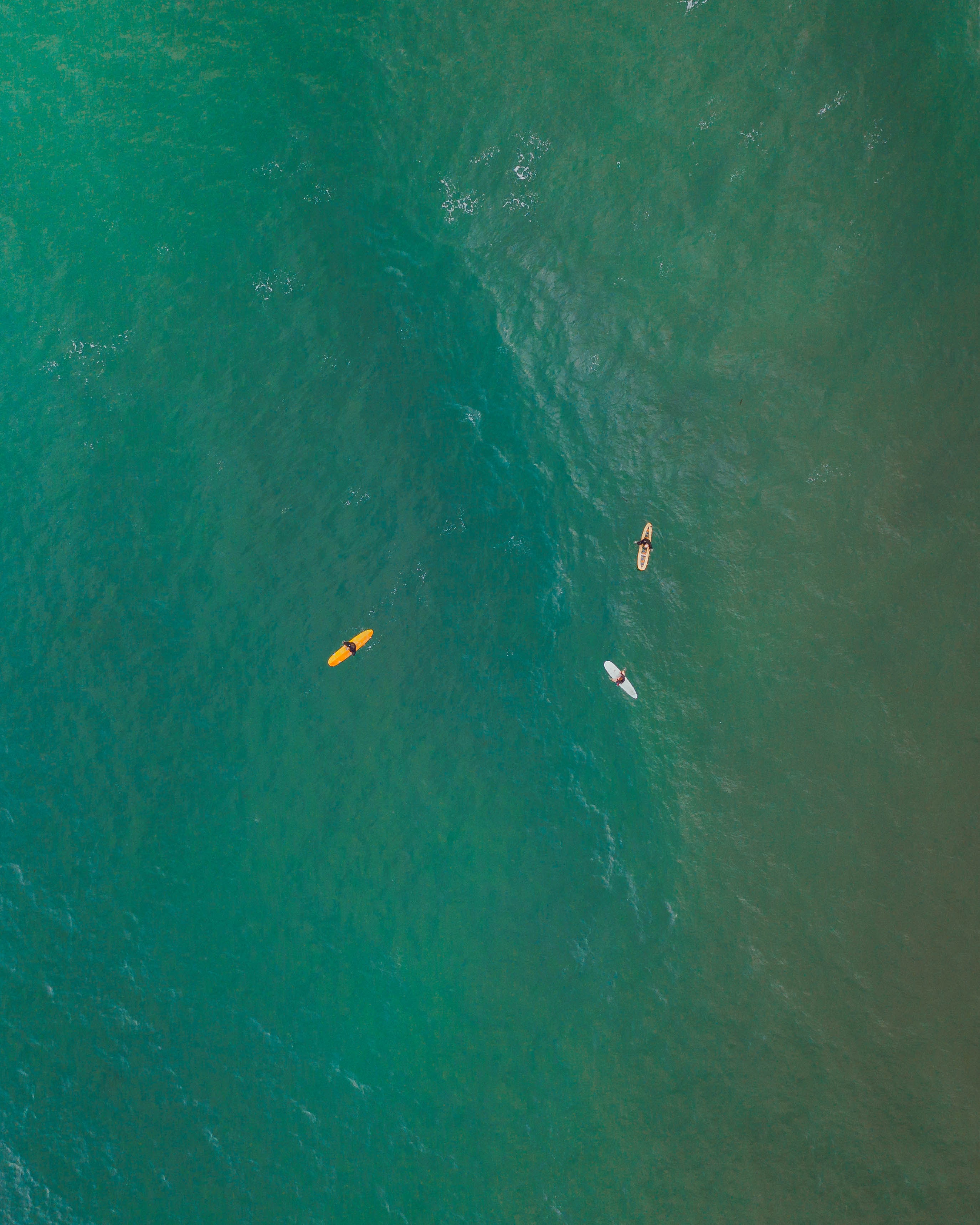 minimalism, water, view from above, ocean, surface, surfers