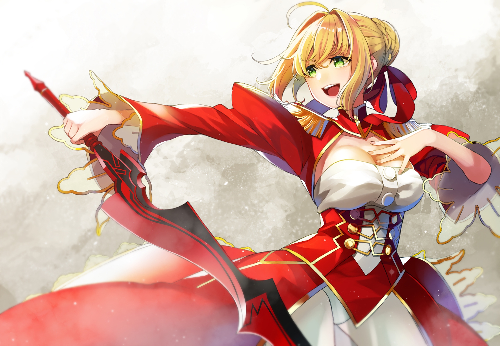 anime, fate/extra, red saber, saber (fate series), fate series