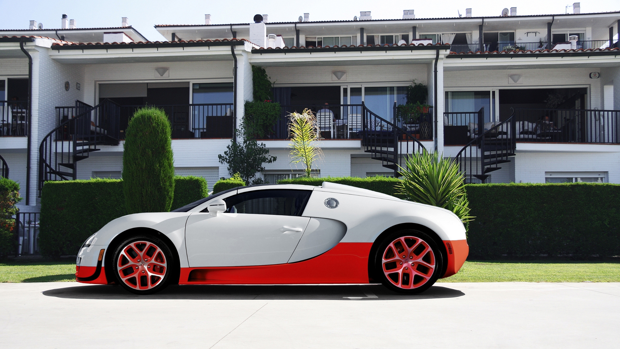 bugatti, cars, white, red, supercar, veyron, hotel, weiron
