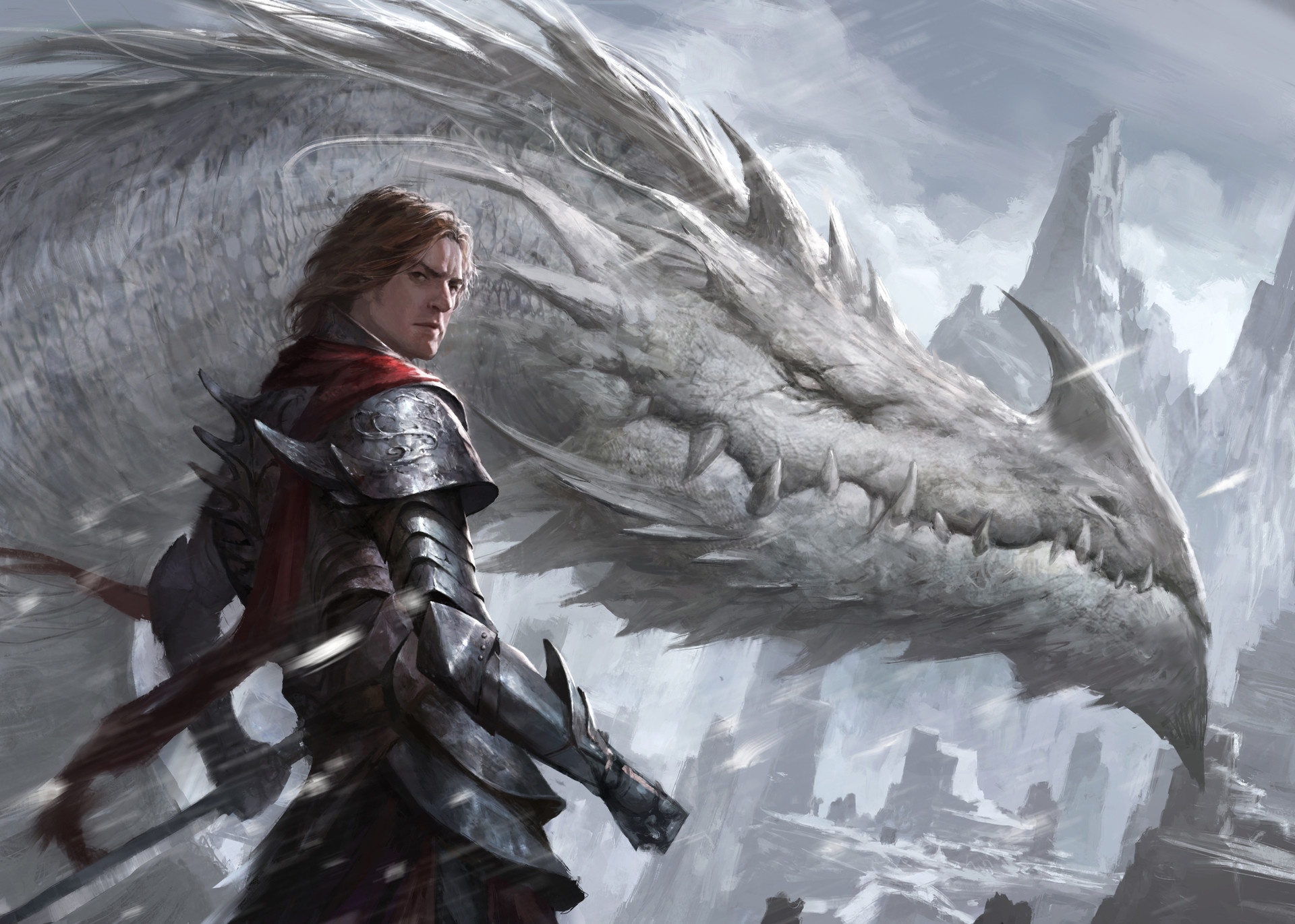 Download mobile wallpaper Fantasy, Dragon, Warrior, Armor for free.