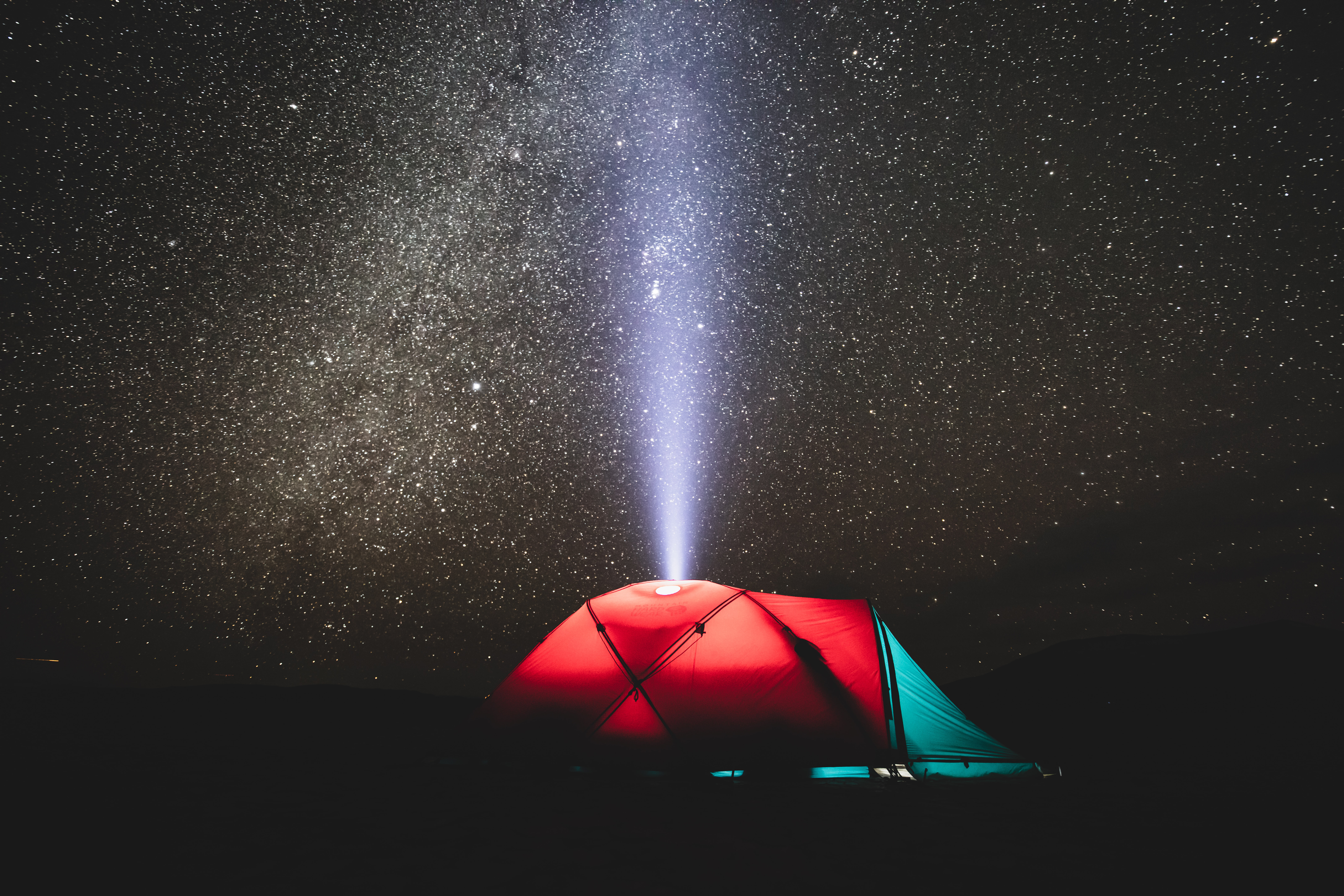 night, dark, shine, light, starry sky, tent, camping, campsite, ray