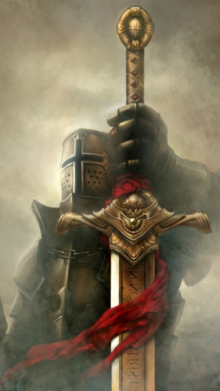 Download mobile wallpaper Fantasy, Warrior, Knight, Sword for free.