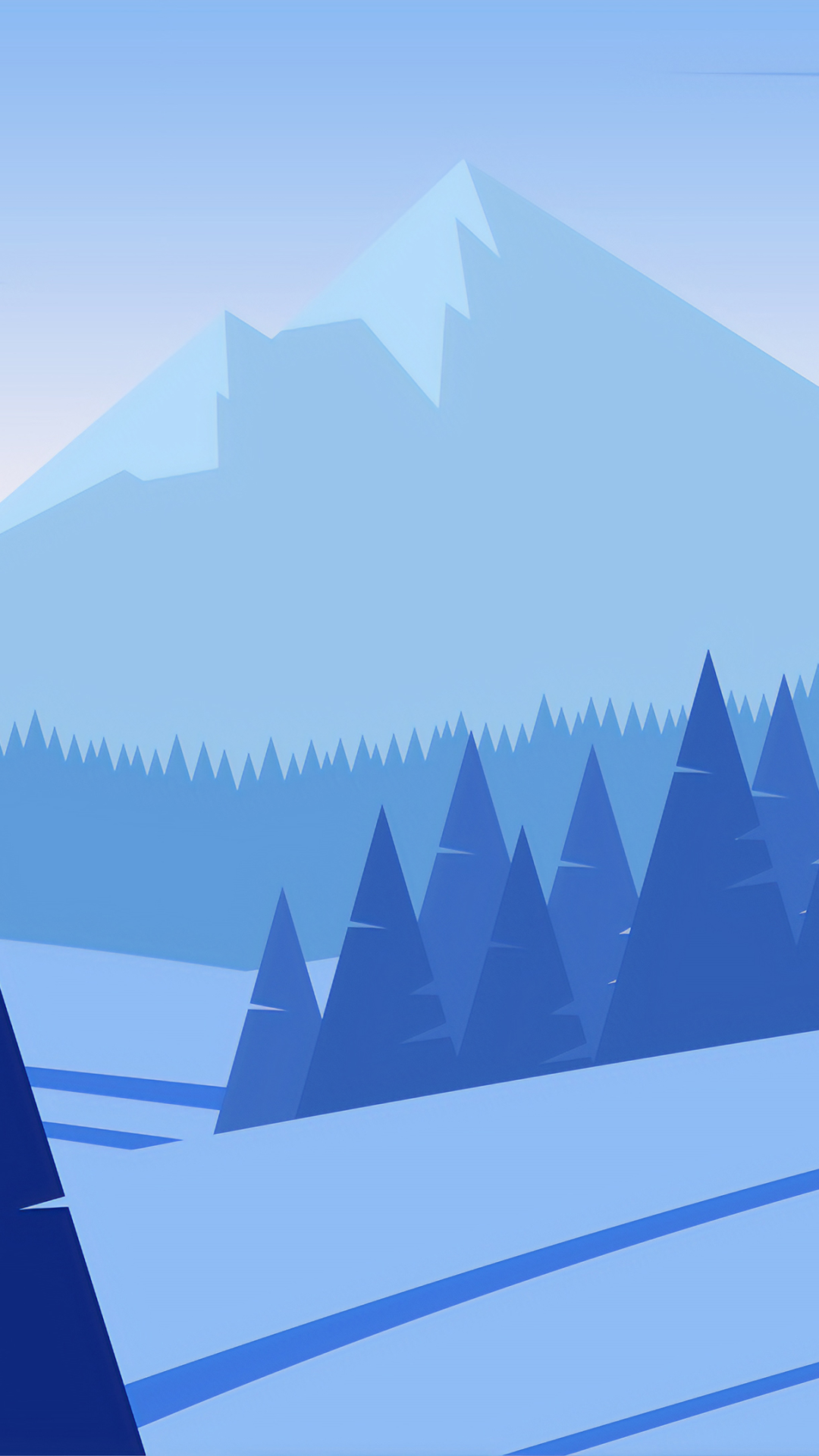 Descarga gratuita de fondo de pantalla para móvil de Paisaje, Invierno, Nieve, Montaña, Artístico, Minimalista.