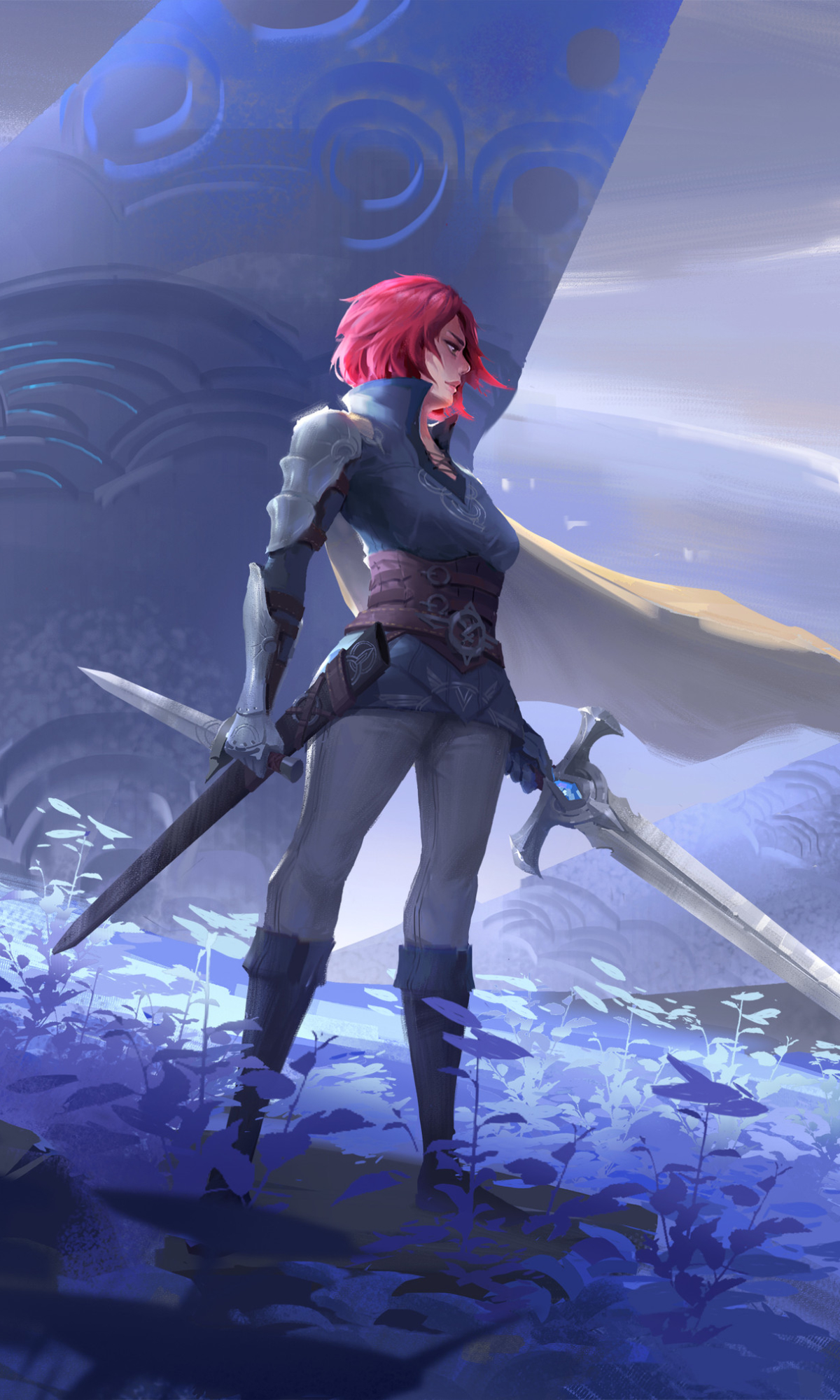 Download mobile wallpaper Fantasy, Pink Hair, Women Warrior for free.