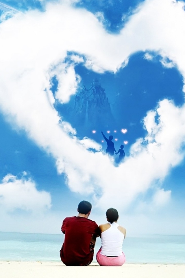 Download mobile wallpaper Love, Artistic, Cloud for free.