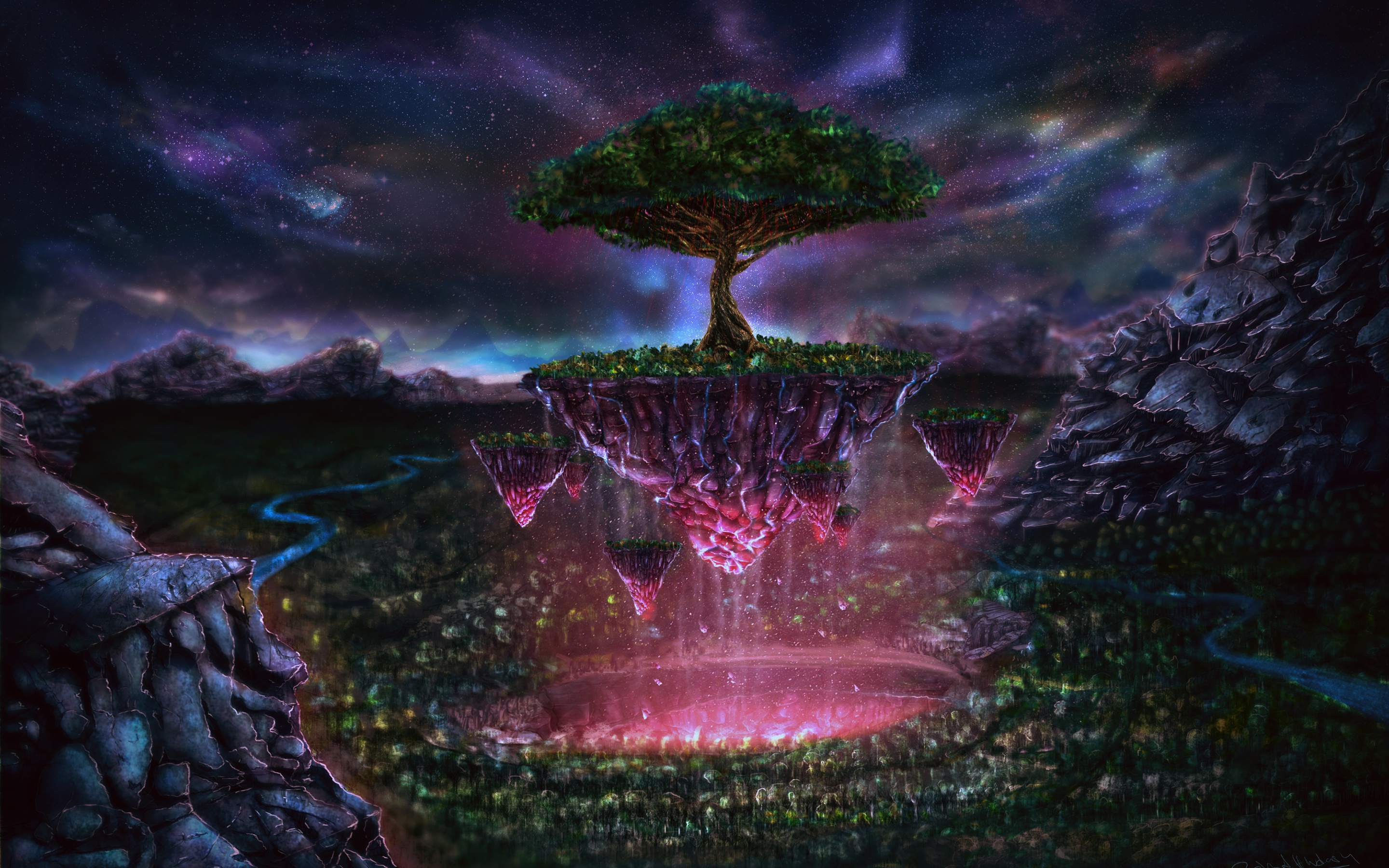 Laden Sie das Natur, Fantasie, Baum, Schwimmende Insel-Bild kostenlos auf Ihren PC-Desktop herunter
