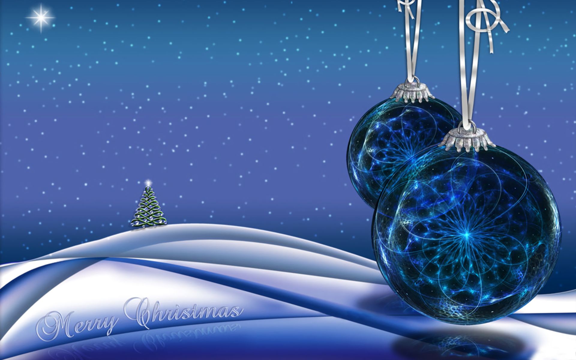 747759 скачать обои снежинки, праздничные, рождество, синий, рождественская елка, серебряный, снег - заставки и картинки бесплатно