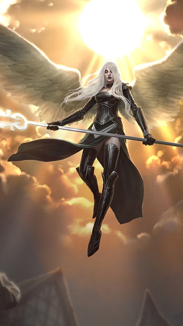 Download mobile wallpaper Game, Angel, Magic: The Gathering, Woman Warrior, Angel Warrior for free.