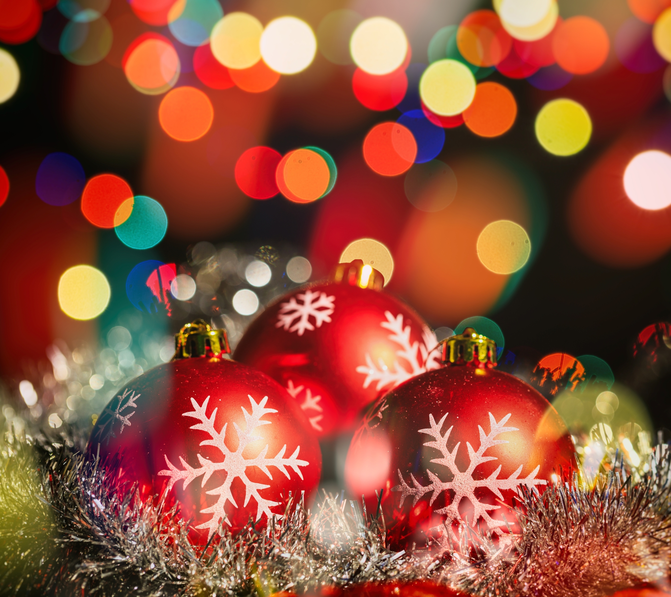 Download mobile wallpaper Light, Christmas, Holiday, Bokeh, Christmas Ornaments, Bauble for free.