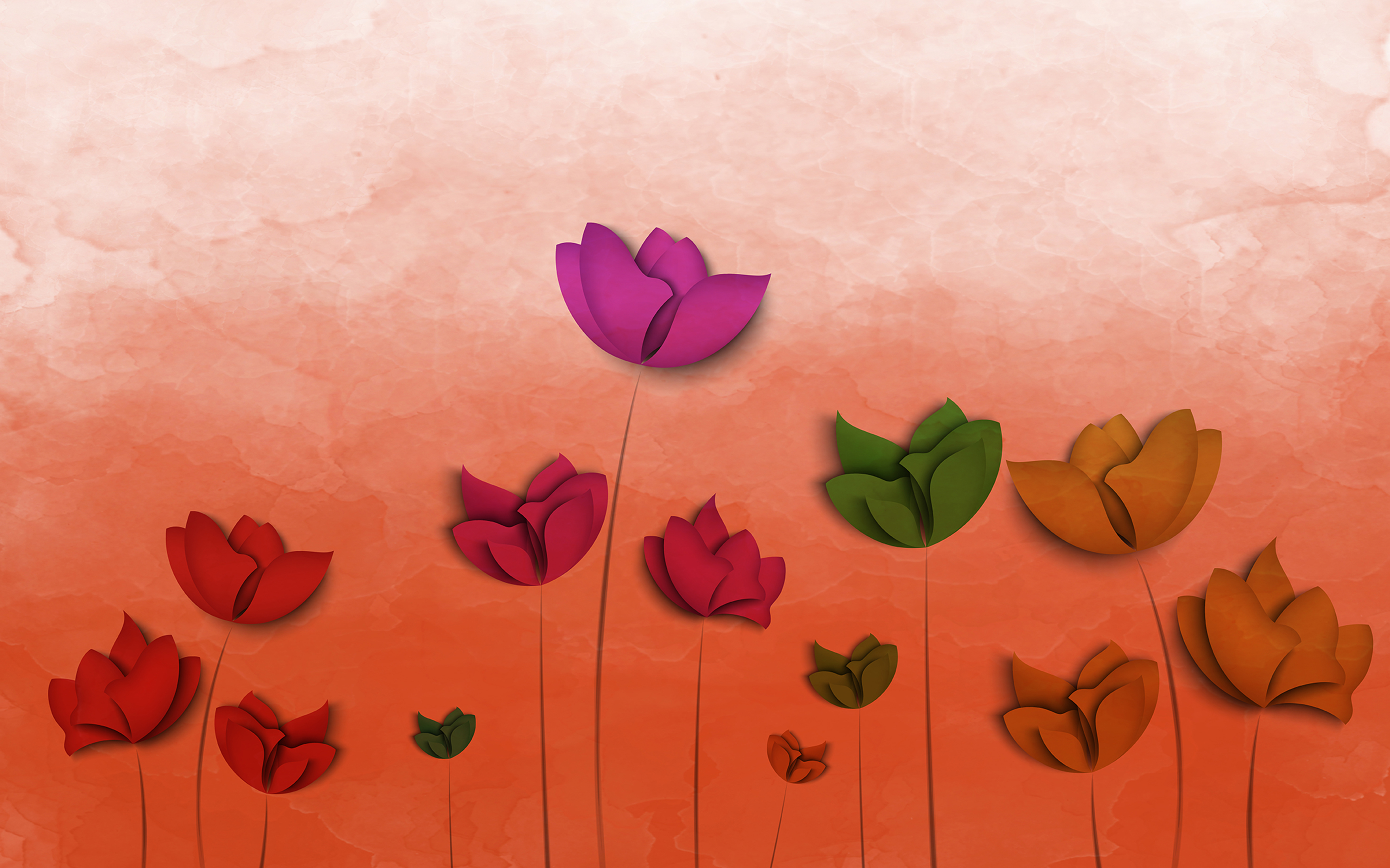 Free download wallpaper Flowers, Flower, Artistic, Watercolor, Yellow Flower, Red Flower on your PC desktop