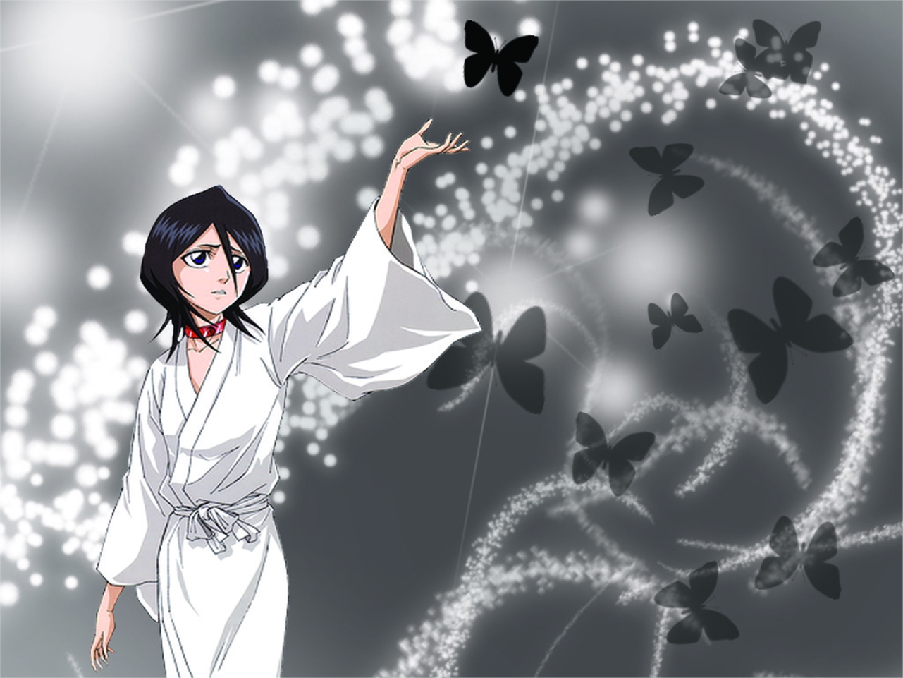 Handy-Wallpaper Bleach, Rukia Kuchiki, Animes kostenlos herunterladen.