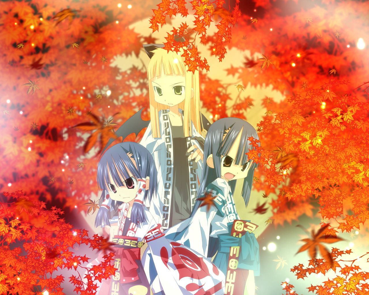 Descarga gratuita de fondo de pantalla para móvil de Otoño, Quimono, Kimono, Anime, Chicas.